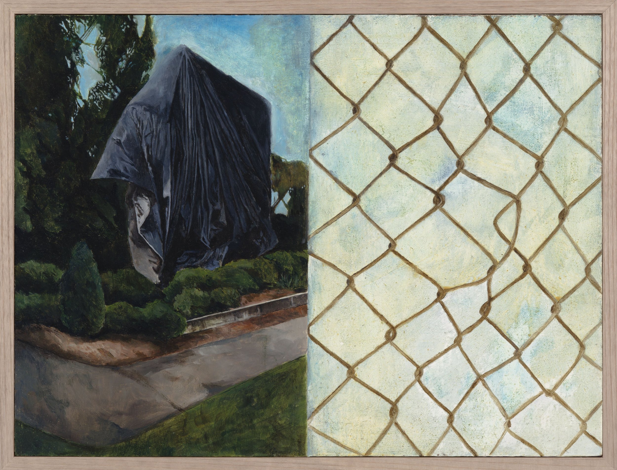 Cloaked and Hindered
Oil paint on panel
400mm x 500mm