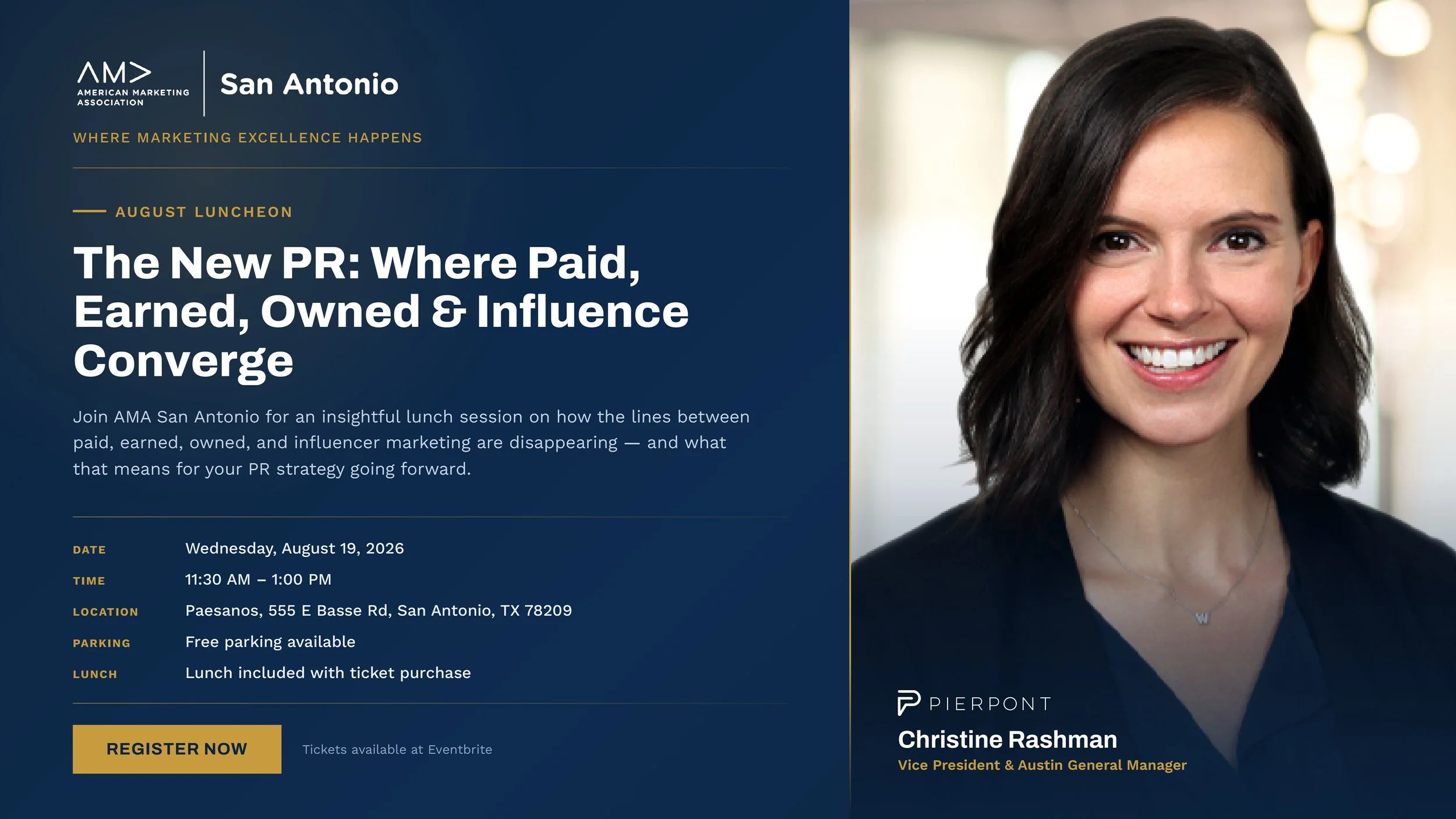 AMA San Antonio Aug Luncheon - The New PR: Where Paid, Earned, Owned and Influence Converge