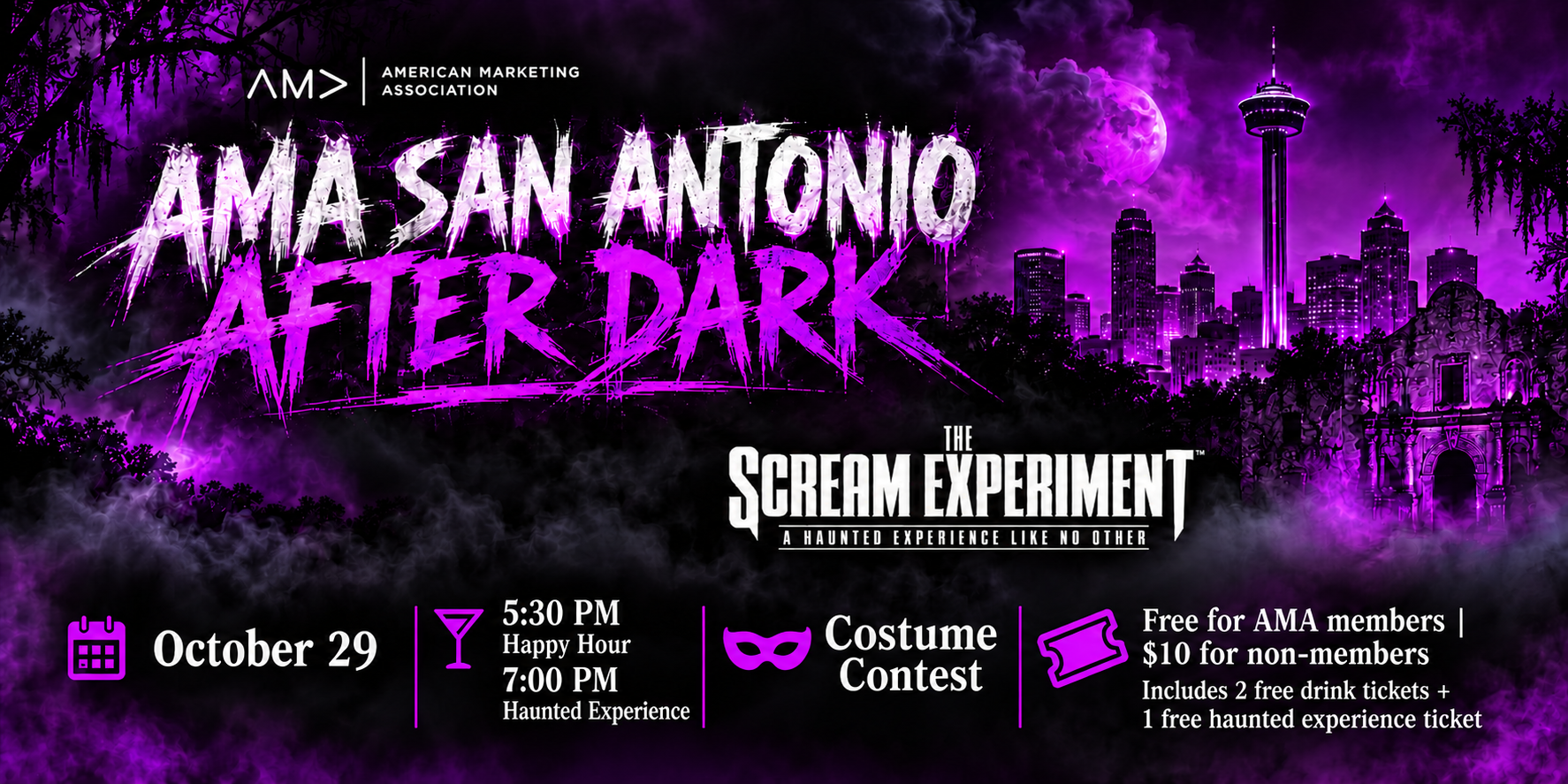 AMA San Antonio Member Happy Hour + Haunted Night Downtown