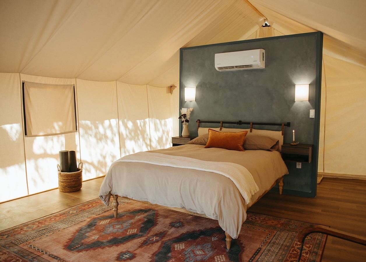 A sneak peek at &ldquo;Idgie&rdquo; one of our glamping tents available to rent in 2024!! Tag your glamping buddy in the comments!!