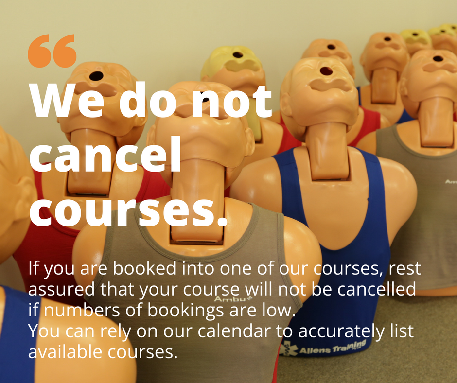 We don't cancel courses due to low participant numbers...