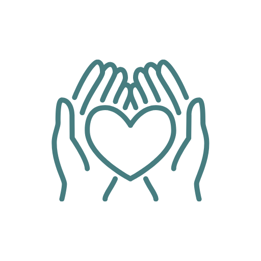 Heart in hands icon