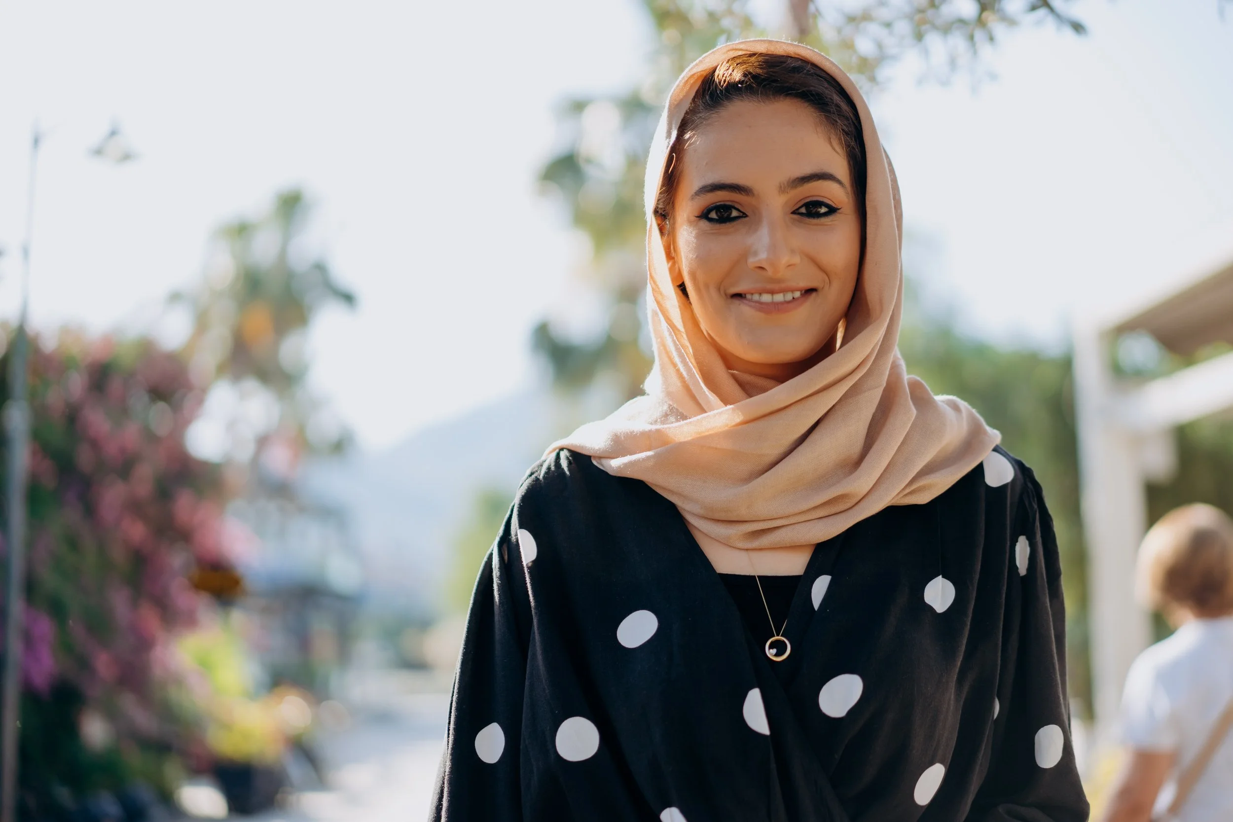 Smiling woman wearing a hijab