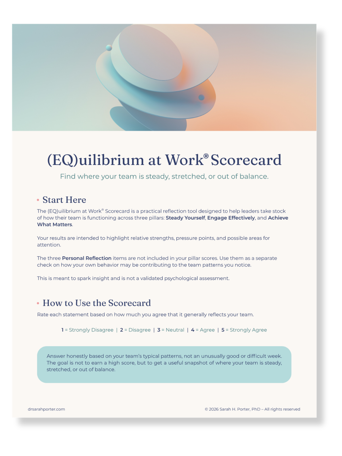(EQ)uilibrium at Work Scorecard cover page