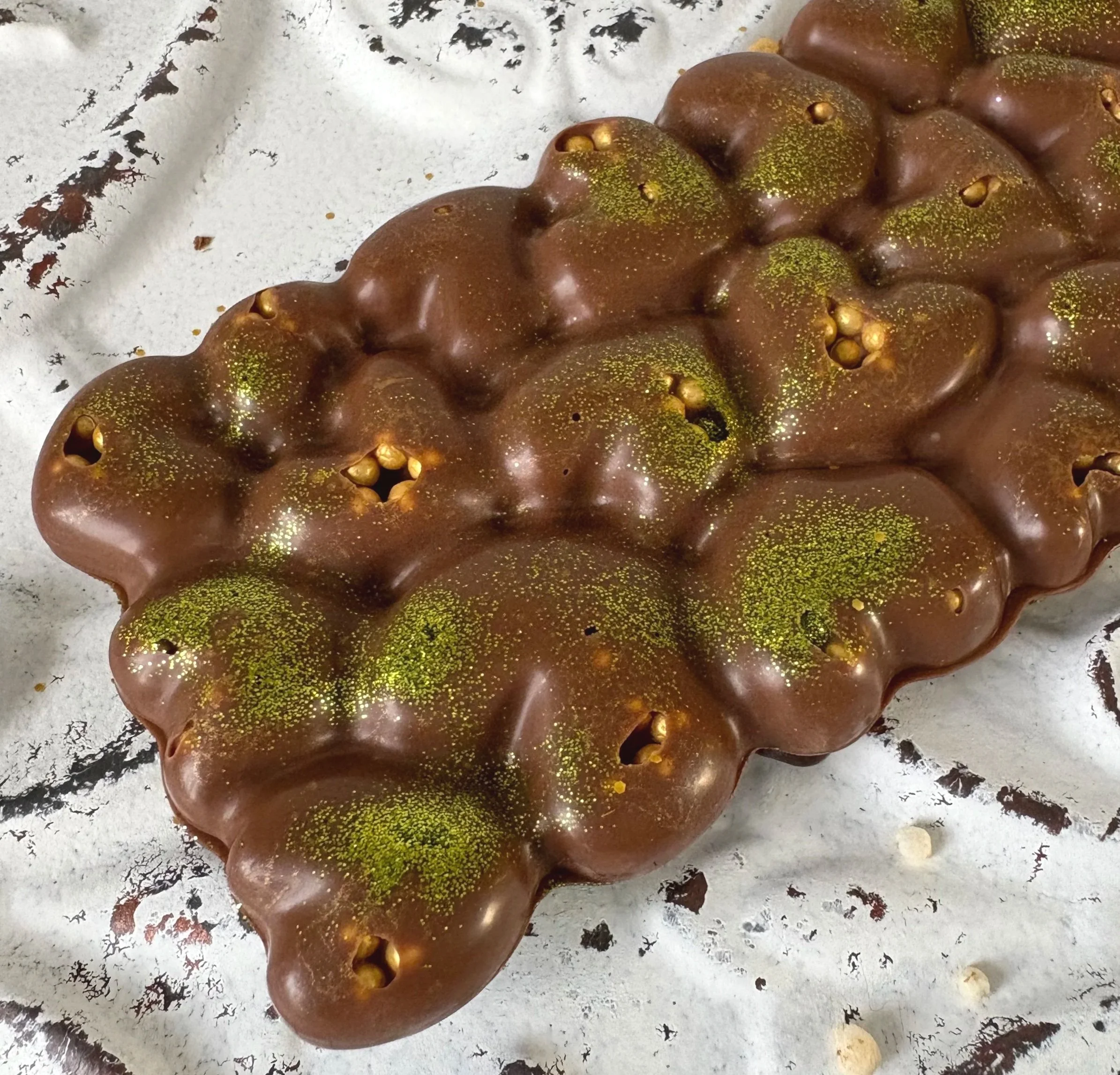 Chocolate Pistachio Large Cheeky Mama Artisanal Belgian Chocolate Bar