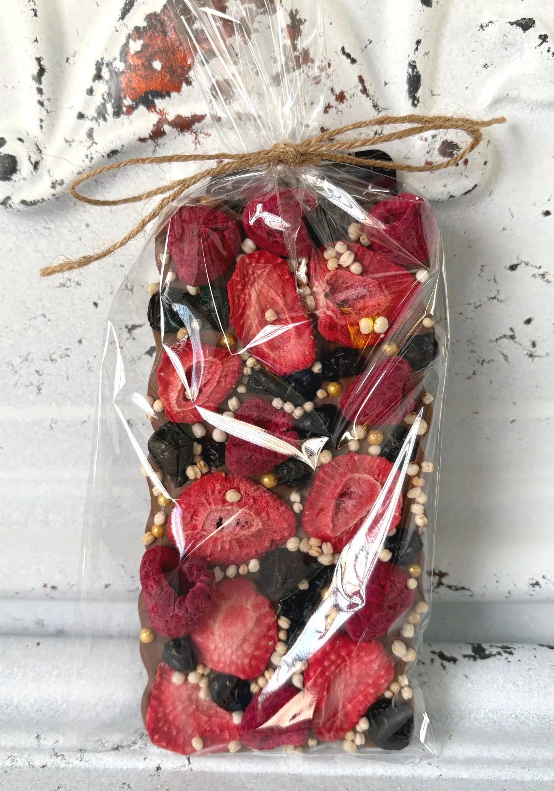 Triple Berry Large Cheeky Mama Artisanal Belgian Chocolate Bar