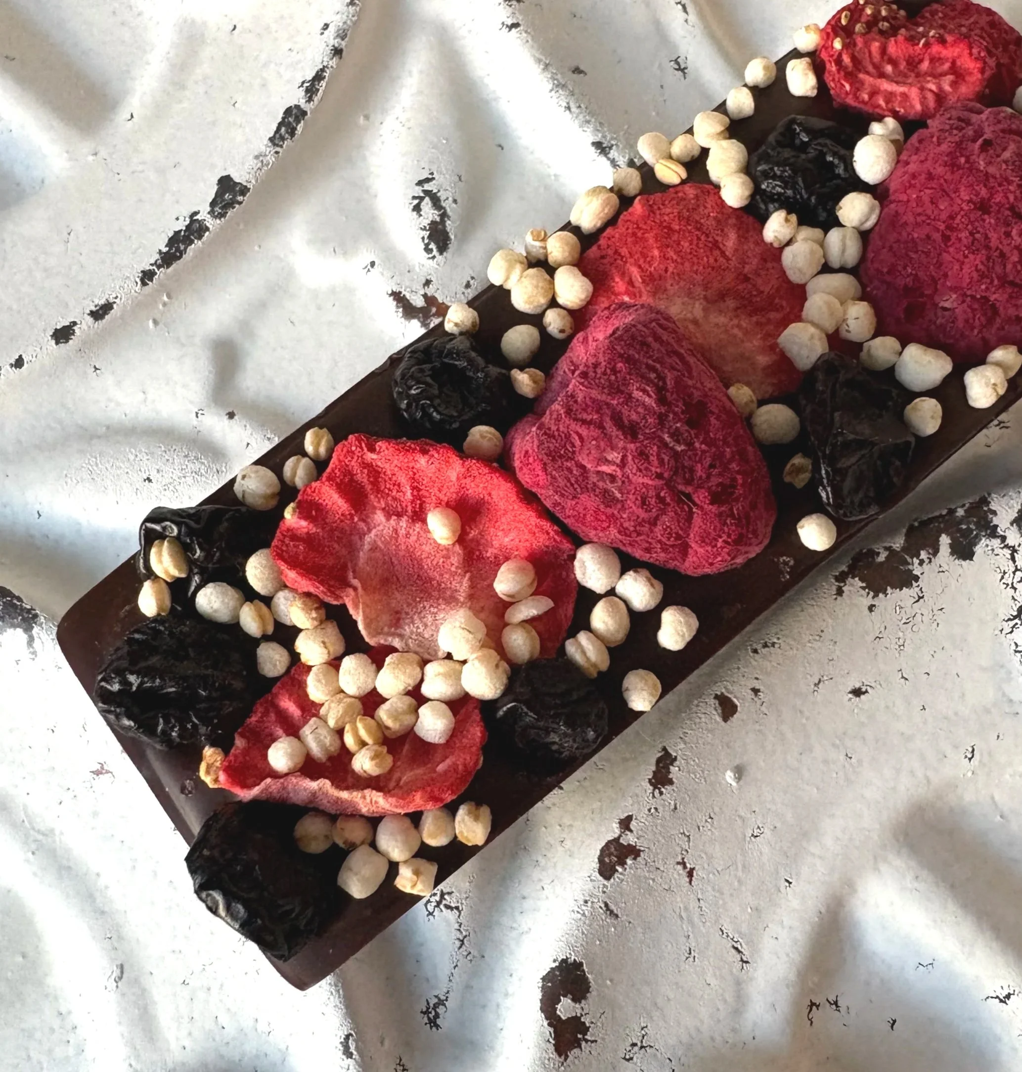 Dark Triple Berry Chocolate Bar - Cheeky Mama Baking Co Artisanal Chocolate