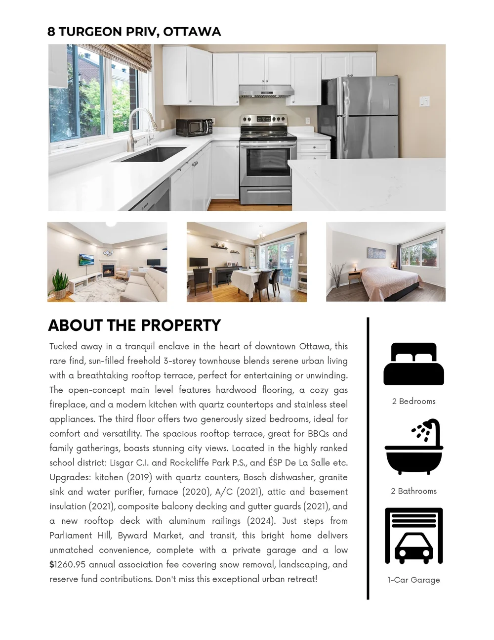 Interior photographs and property information in an NVISION 3D digital feature sheet