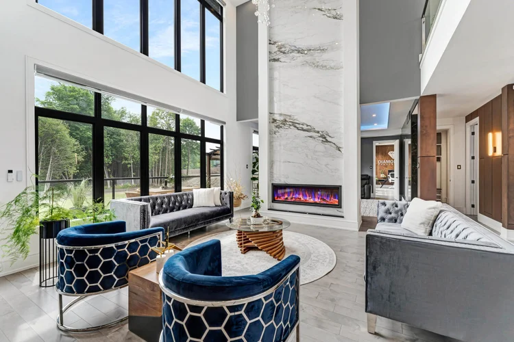 Bright contemporary living room photographed by NVISION 3D