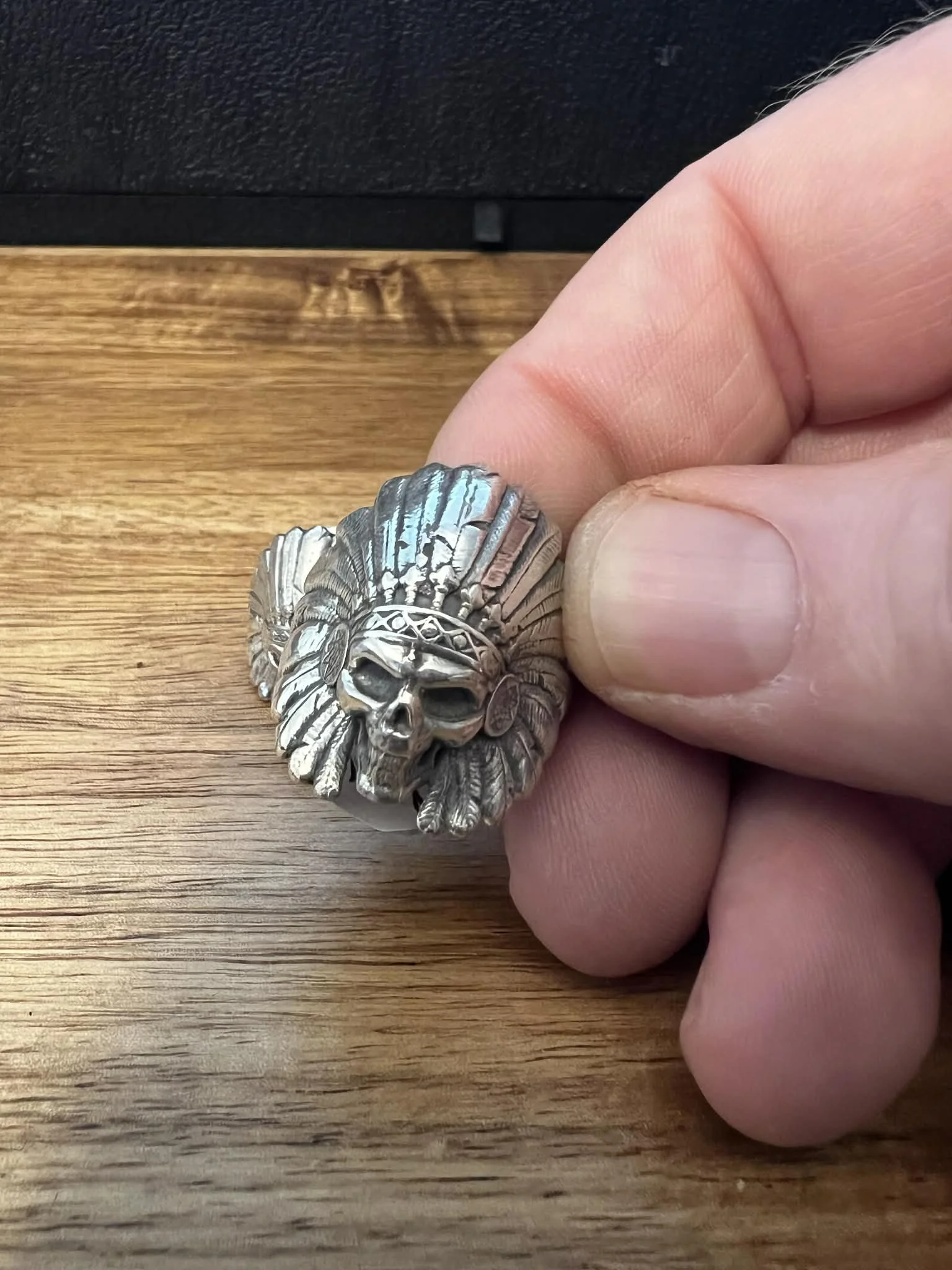 Indian Chief Skull Ring