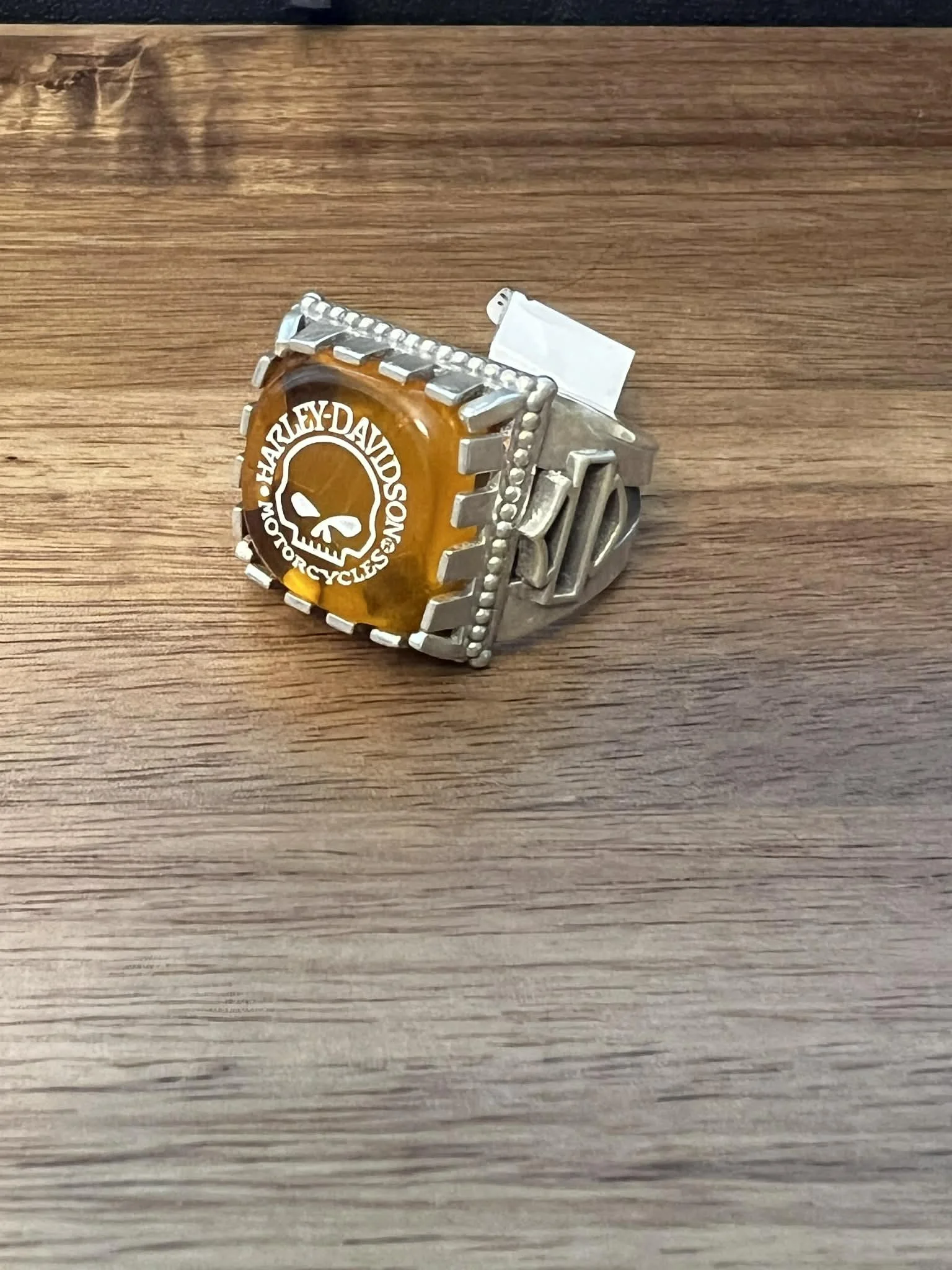 Motorcycle Orange Dice Ring