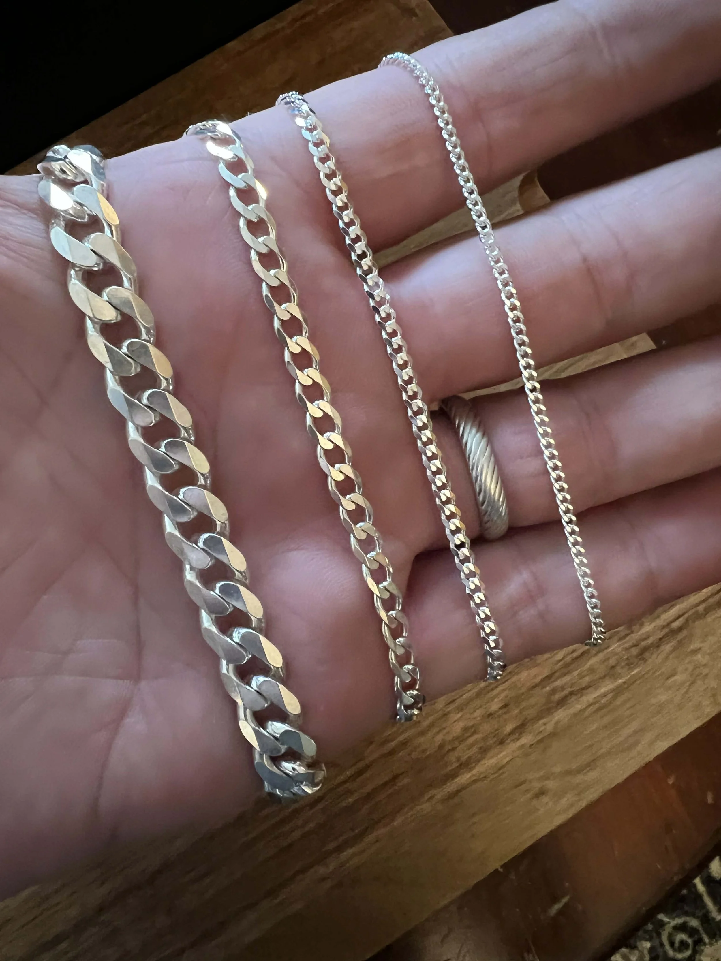Sterling Silver Curb Chains
