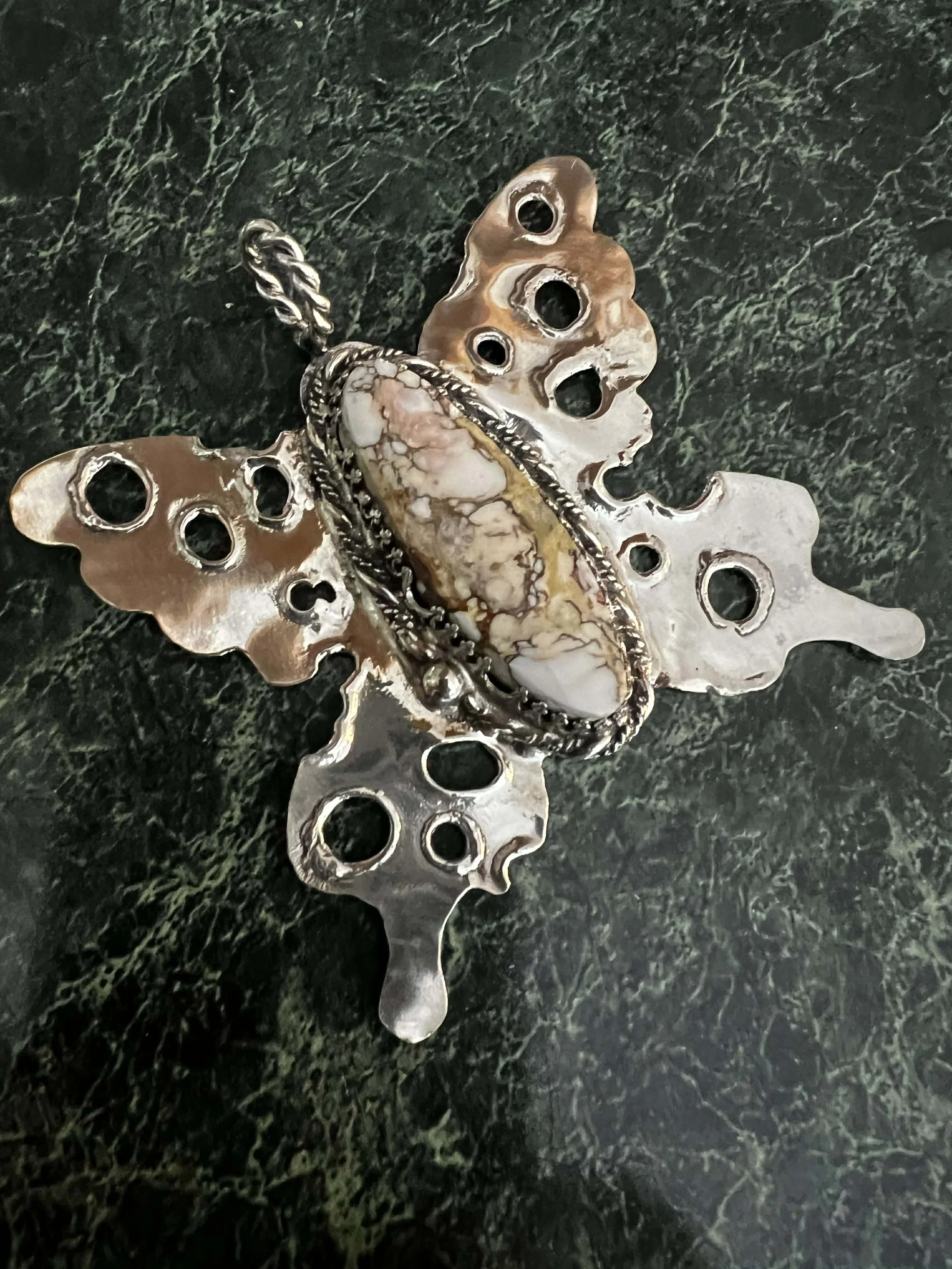 Abstract Butterfly Natural Wildhorse Pendant