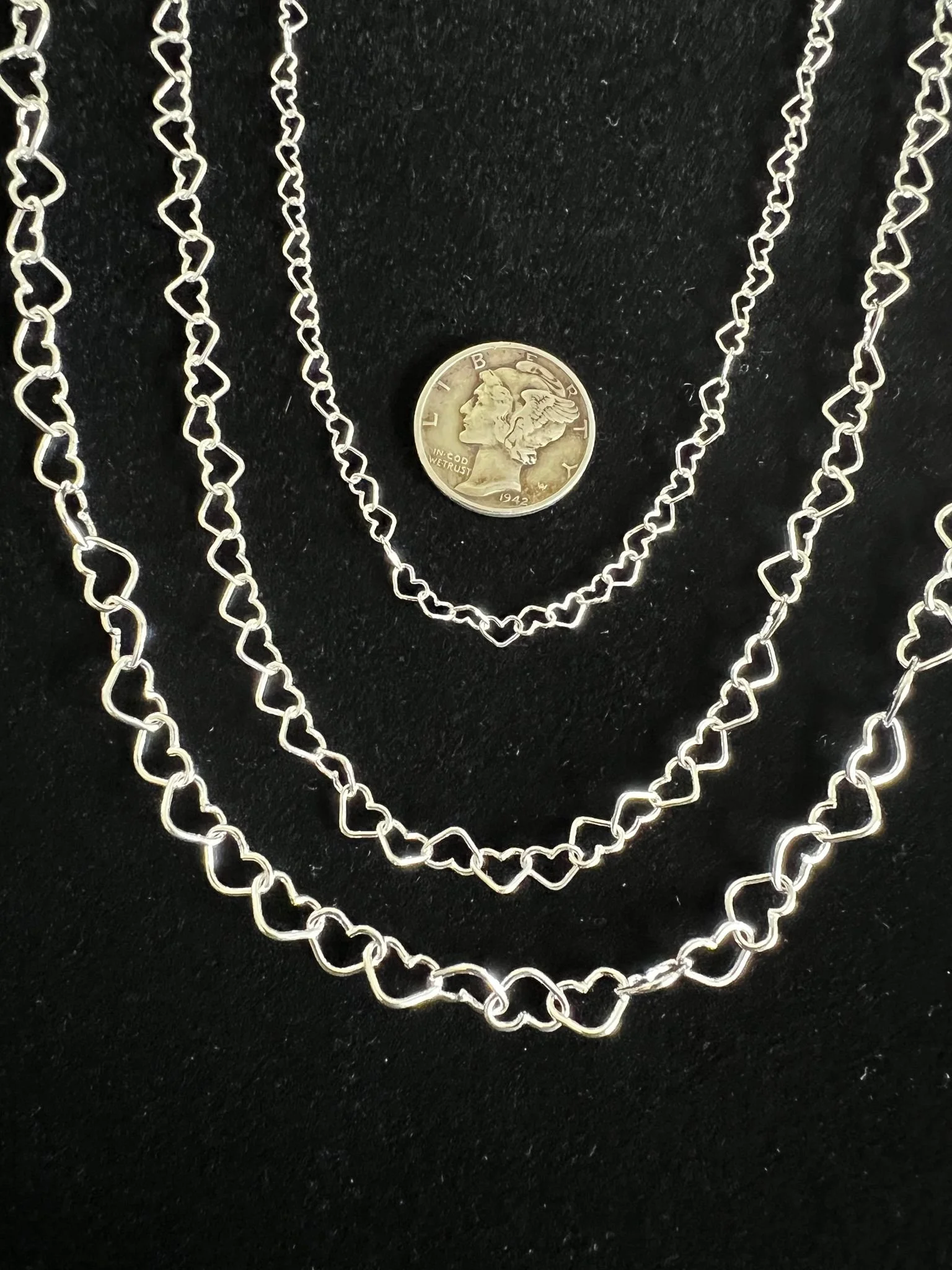 Sterling Silver Heart Chains