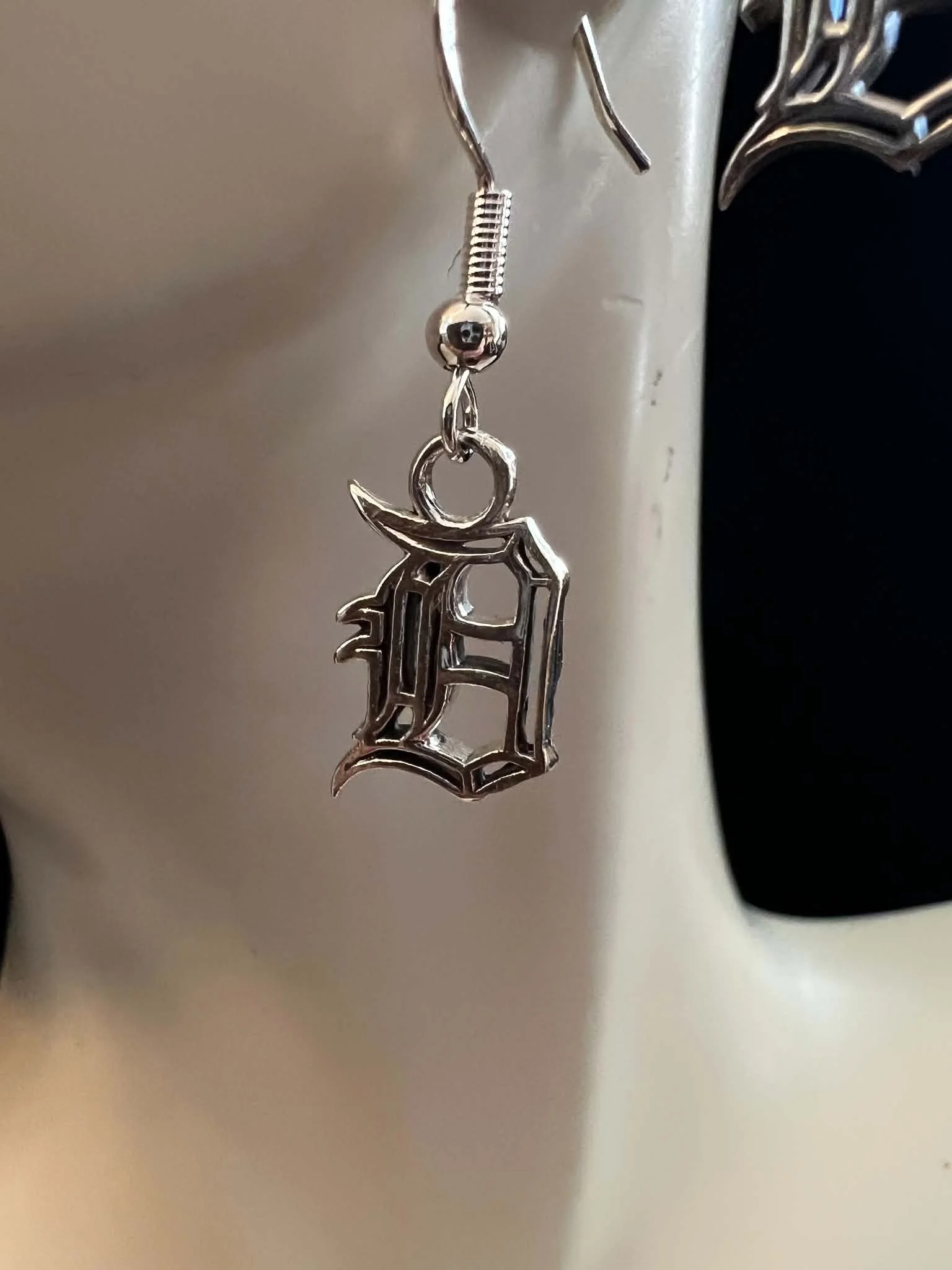 Detroit Old English "D" Earrings