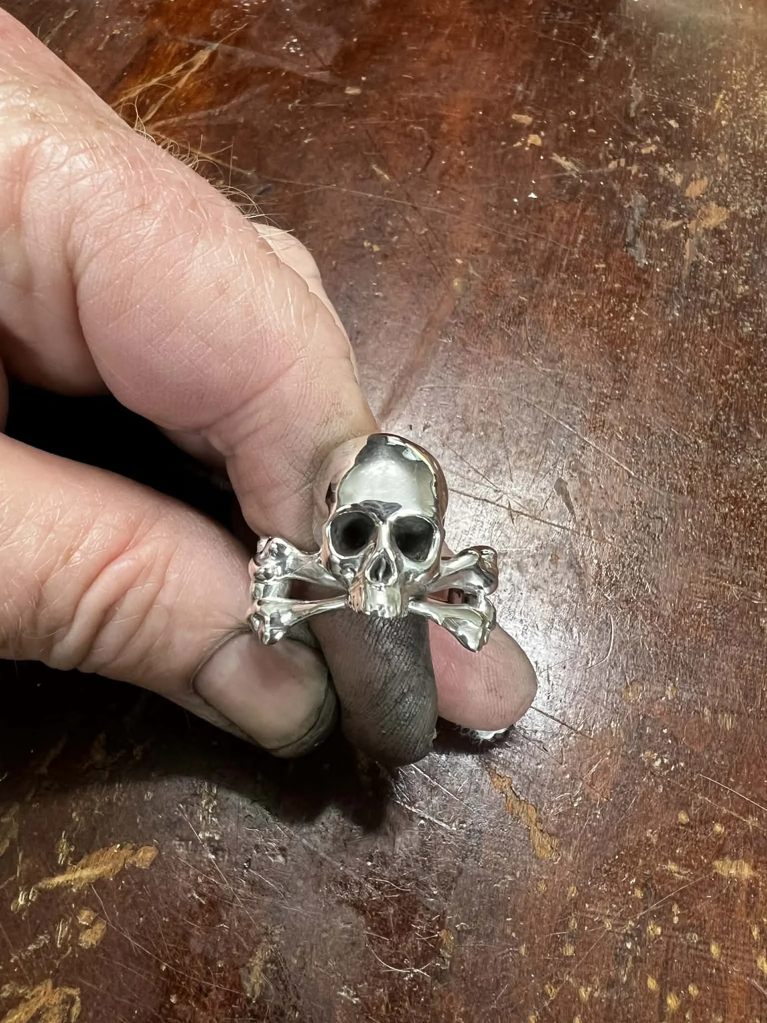 Sterling Silver Skull and Crossbones Ring