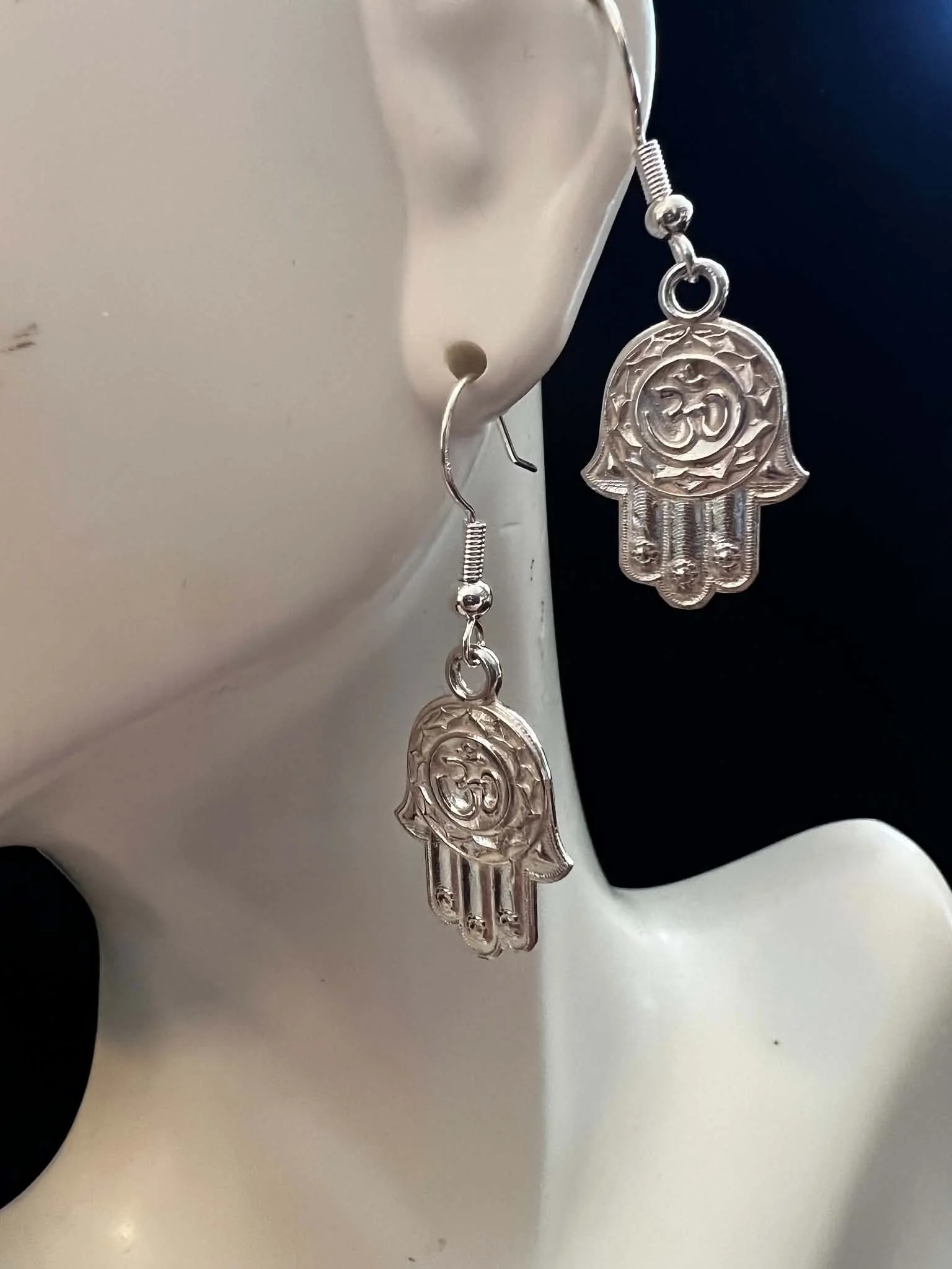 Om Hand Earrings