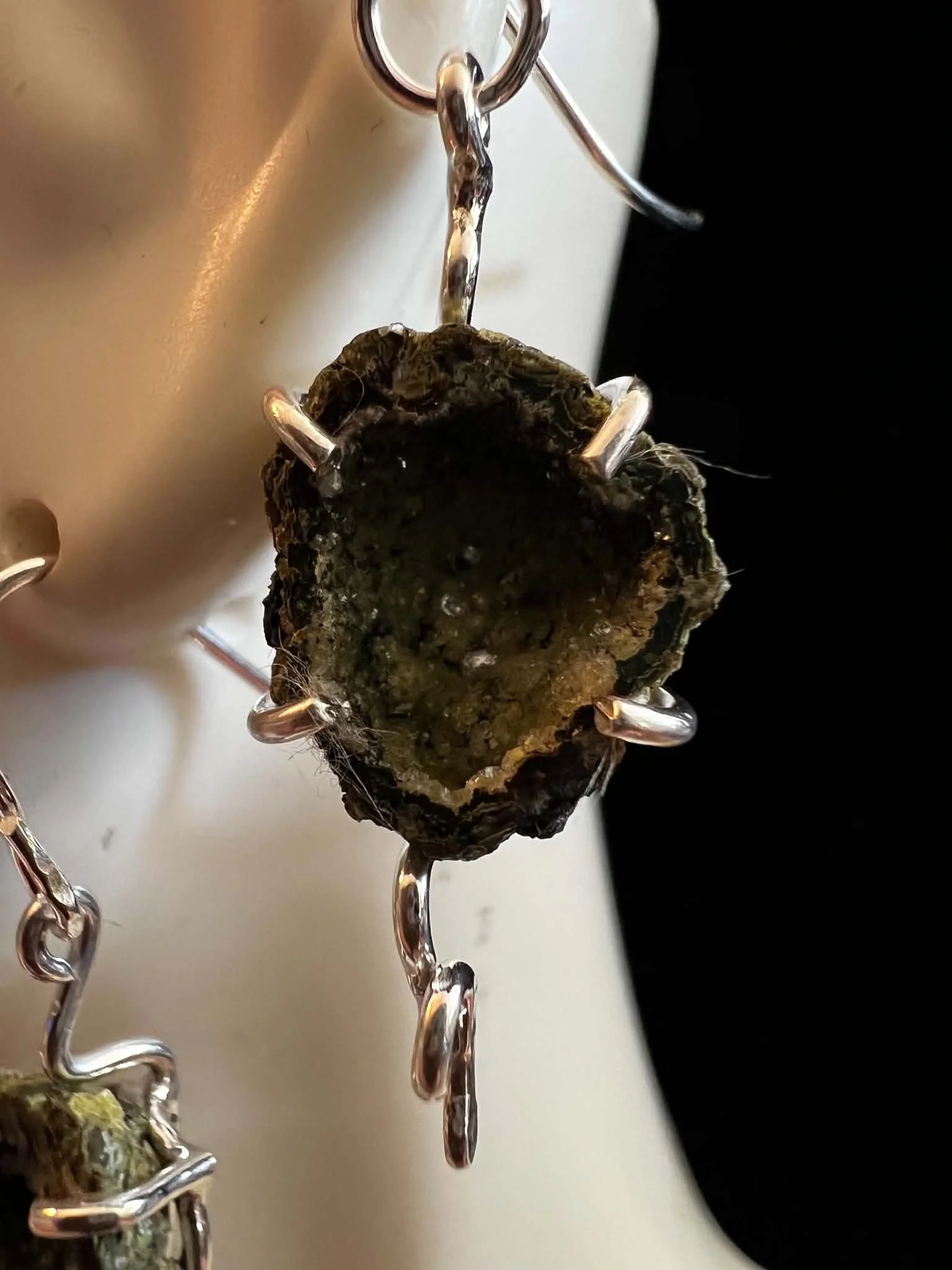 Natural "Tabasco Geode" Earrings