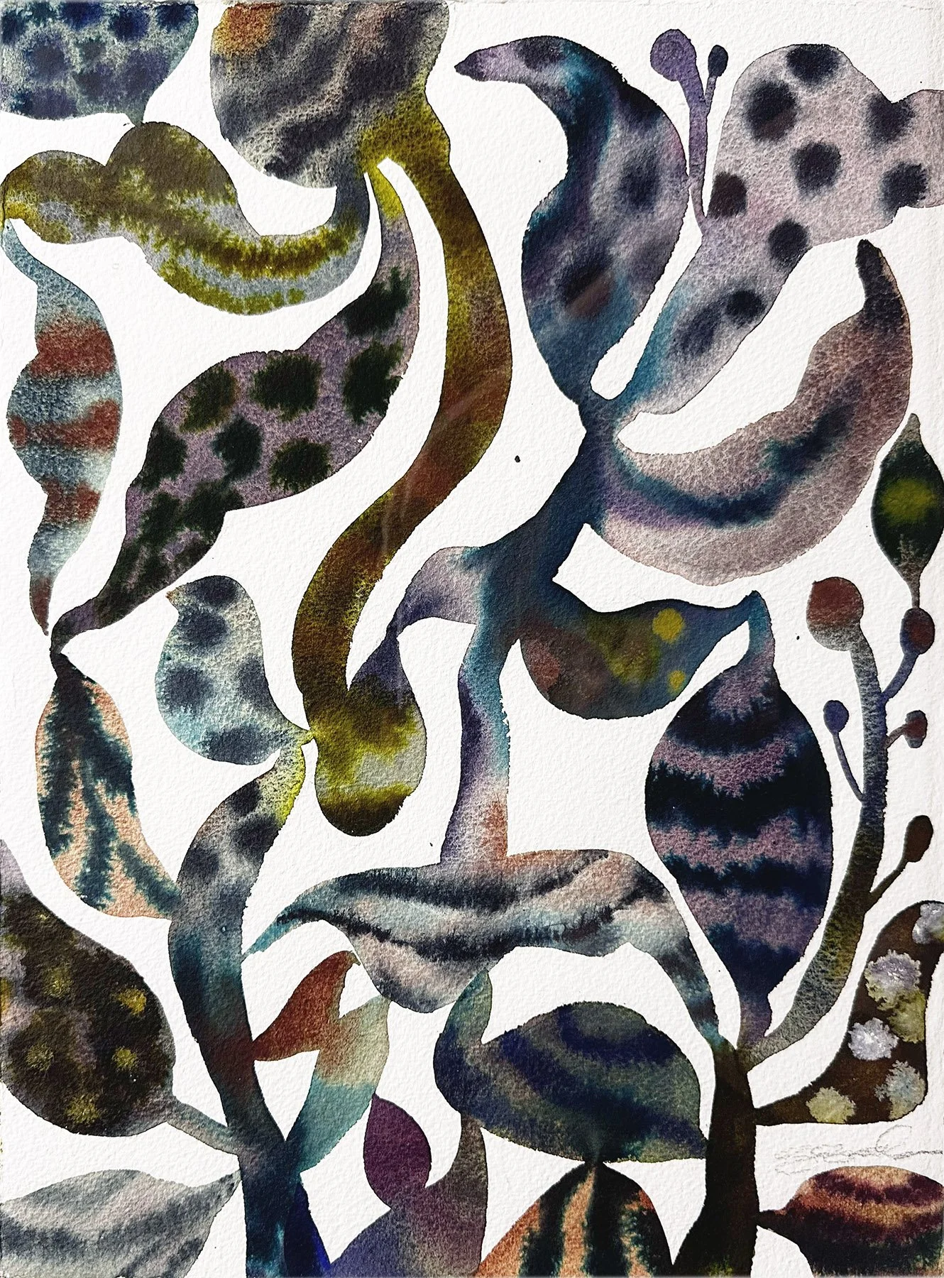 "Rooted Rhythms 10" 16 x 12 in. Watercolor and Ink