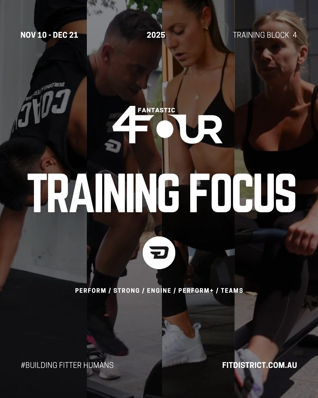 🔥 THE FANTASTIC 4 IS HERE 🔥

Our final training block of the year &hellip; a collaborative phase designed to bring energy, variety, and purpose to your training.

After building strength and foundations last block, it&rsquo;s time to lift the tempo