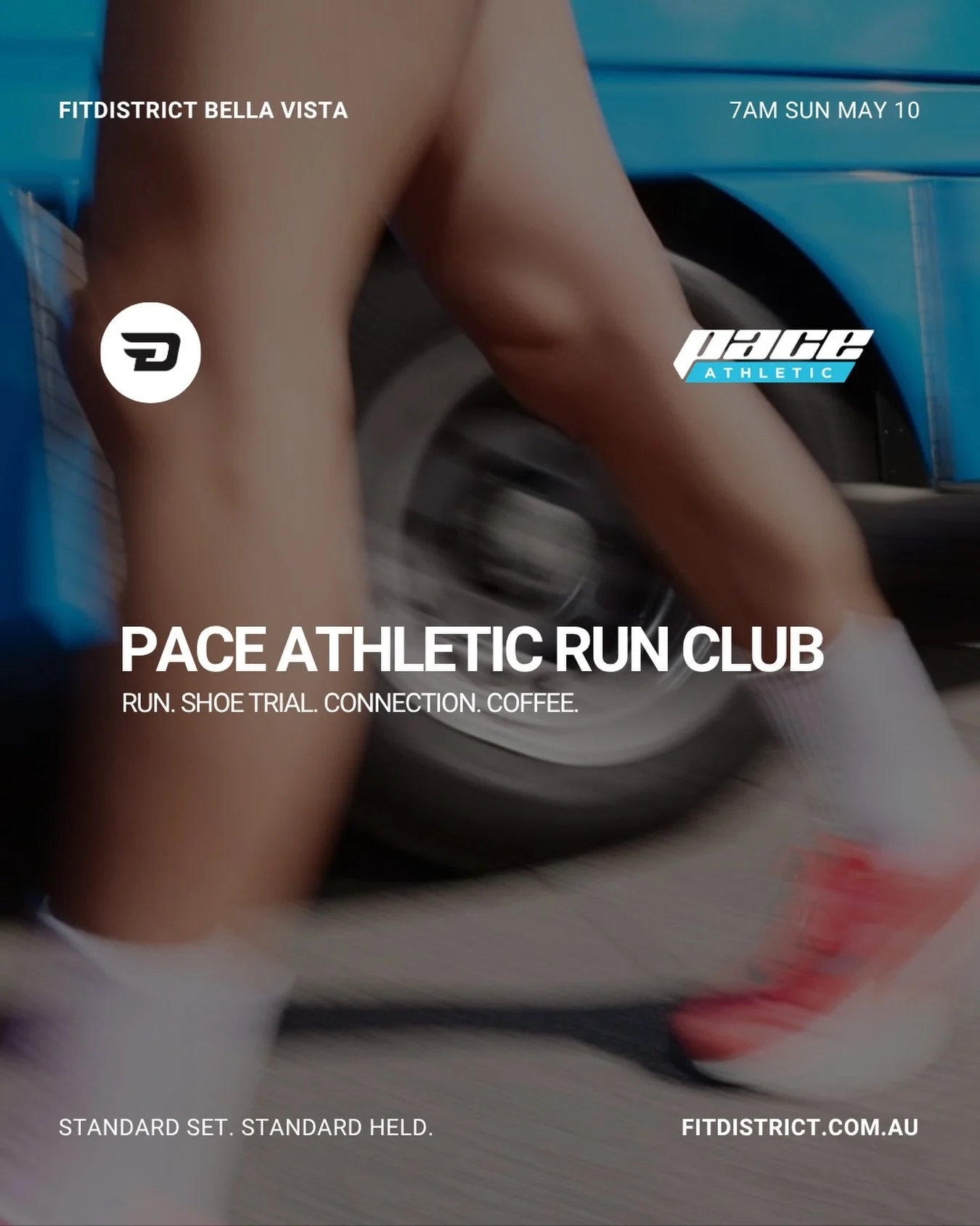 Fitdistrict Run Club &hellip; featuring Pace.

Pace Athletic are coming back to the studio.

We&rsquo;re lacing up in their latest footwear and hitting the pavement together as a community.

This isn&rsquo;t just a run.. it&rsquo;s a chance to move a