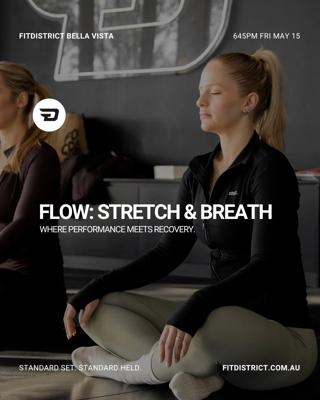 The session most people skip and the one that makes every other session better.

Flow: Stretch &amp; Breath is a dedicated hour to slow down, down regulate the nervous system, and restore what training demands from the body.

The first half is spent 