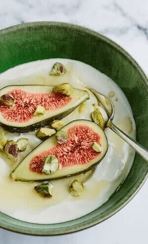 Figs and yogurt in a bowl for total body nutrition