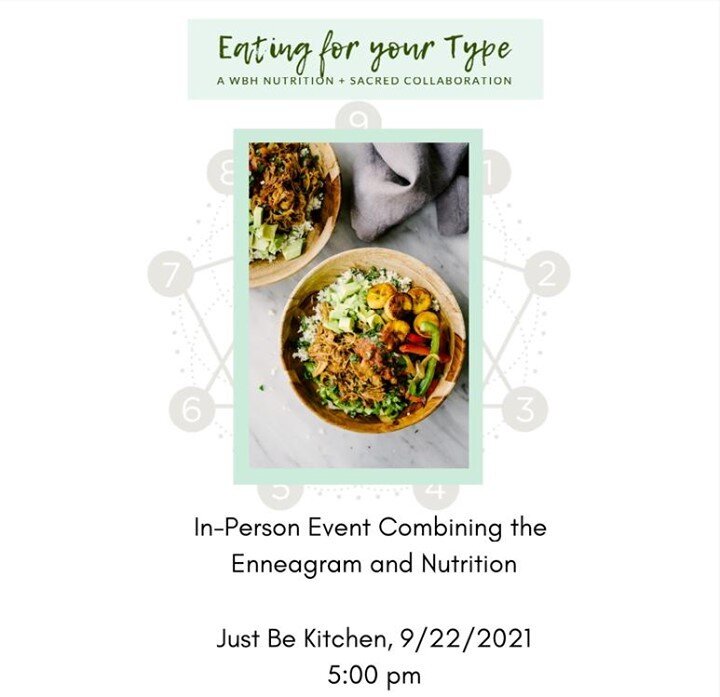 ENNEAGRAM AND NUTRITION WORKSHOP⁠
⁠
Are you curious to dig deeper into your relationship with yourself and food? Join me and @sacred_denver for a workshop at @justbekitchen on 9/22 at 5:00. ⁠
⁠
The Enneagram is a dynamic personality test. I've taken 