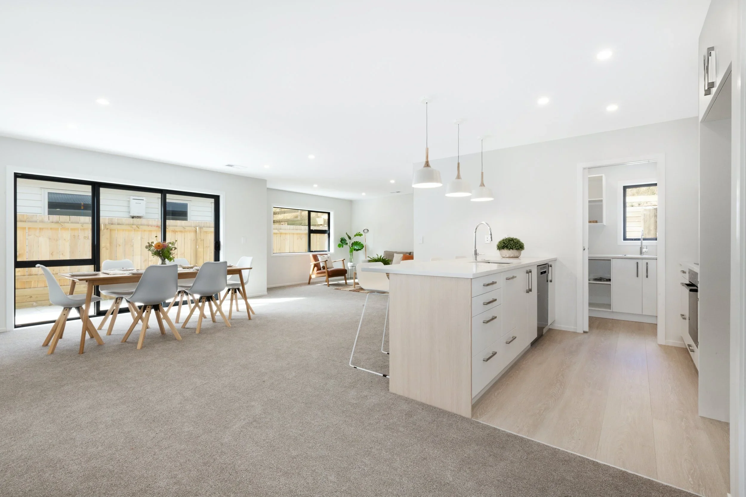 New build home with open plan kitchen