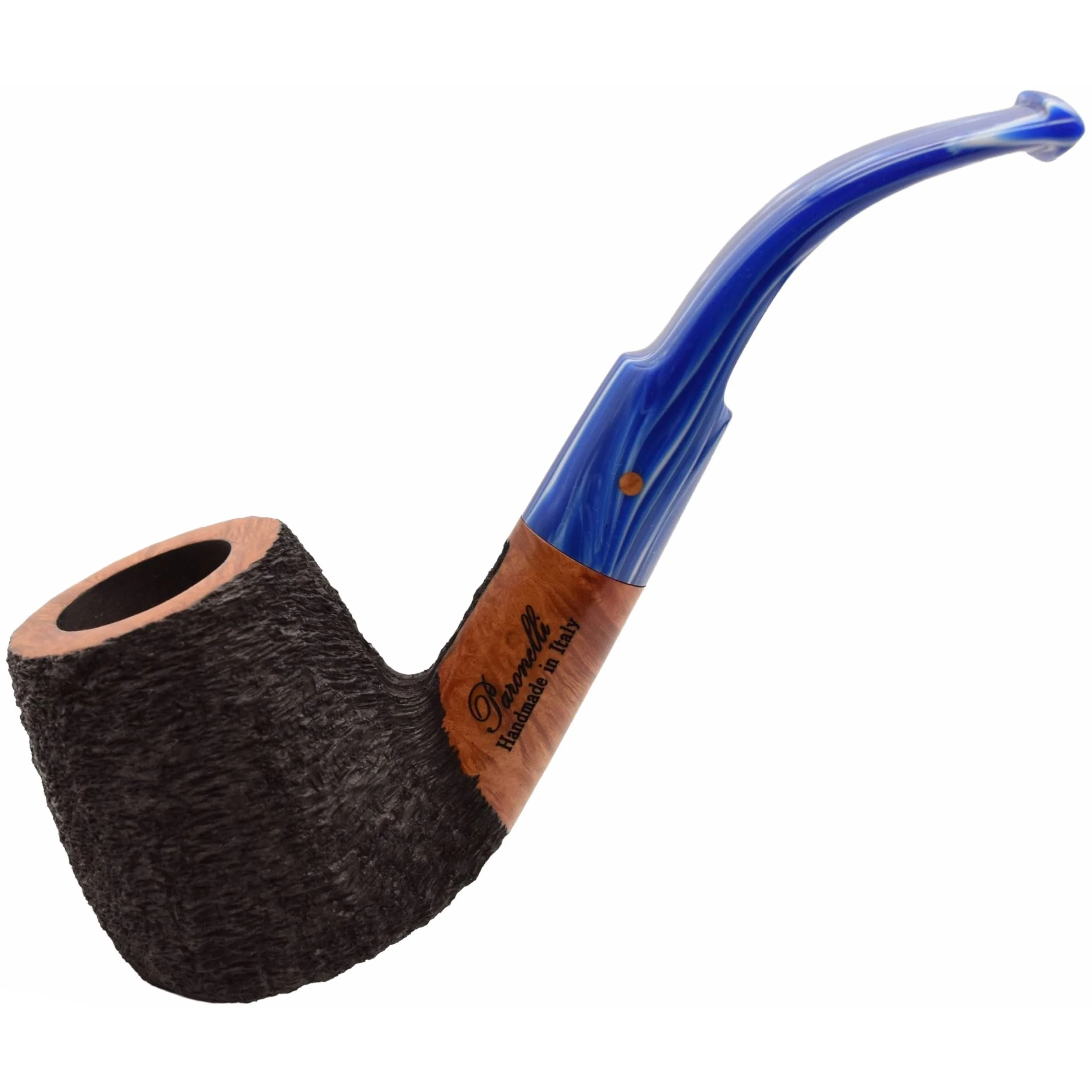 white-Paronelli Contatto Black Sandblast Bent Biliard 01.JPG