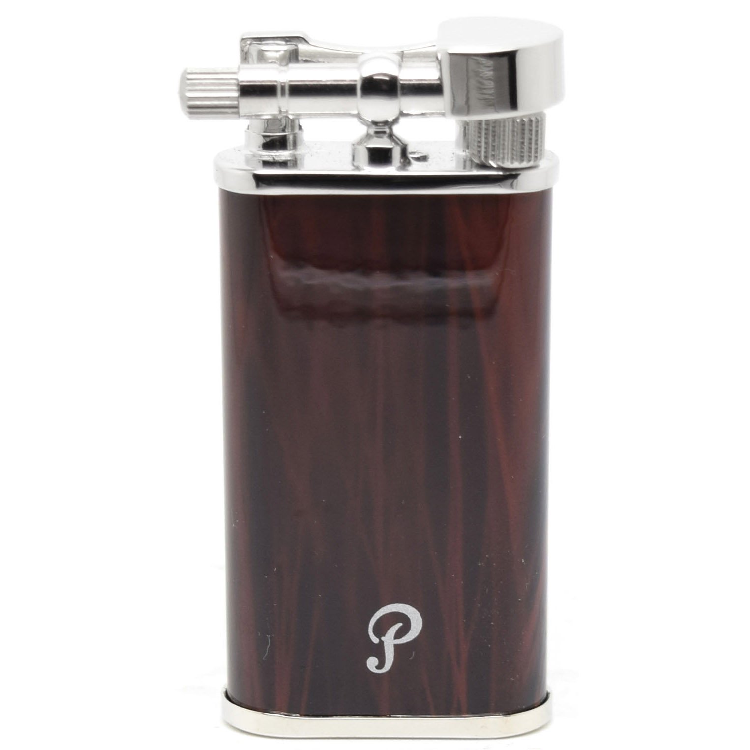 Peterson Pipe Lighter Brown and Chrome Finish 