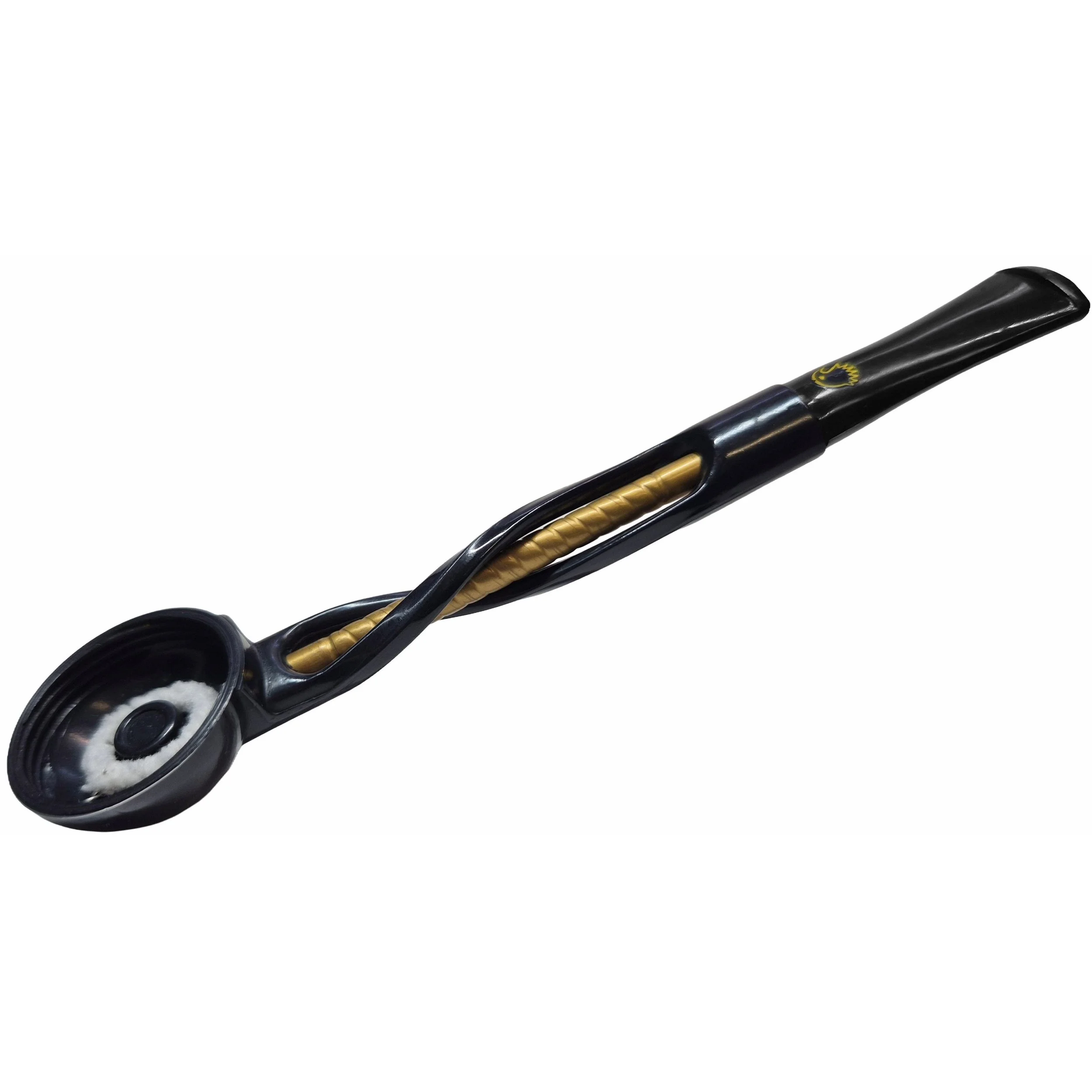 white-Falcon Shillelagh Twisted Stem Dark Grey and Gold 01.JPG