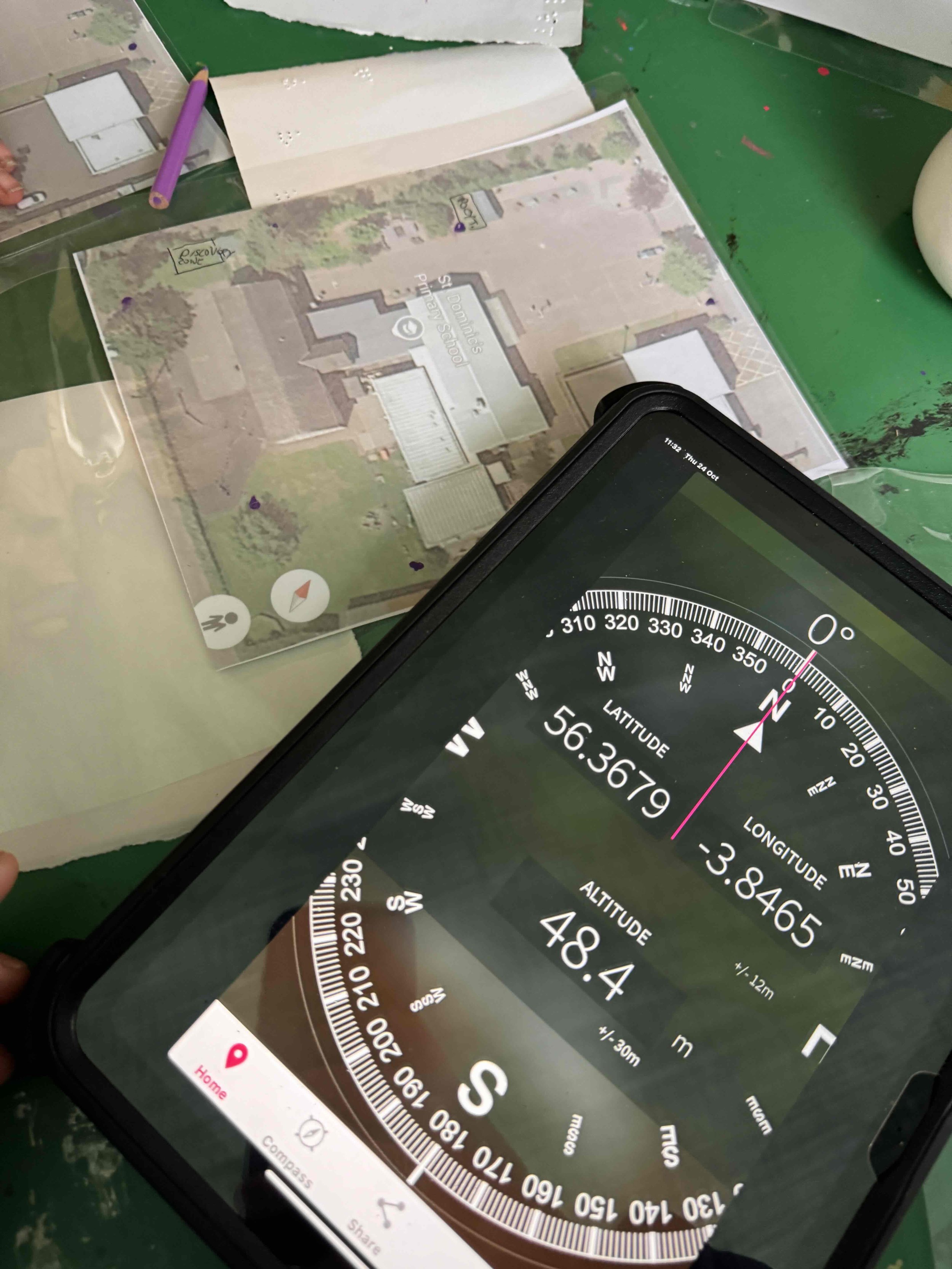 Orientating our map, benesfits of a compass