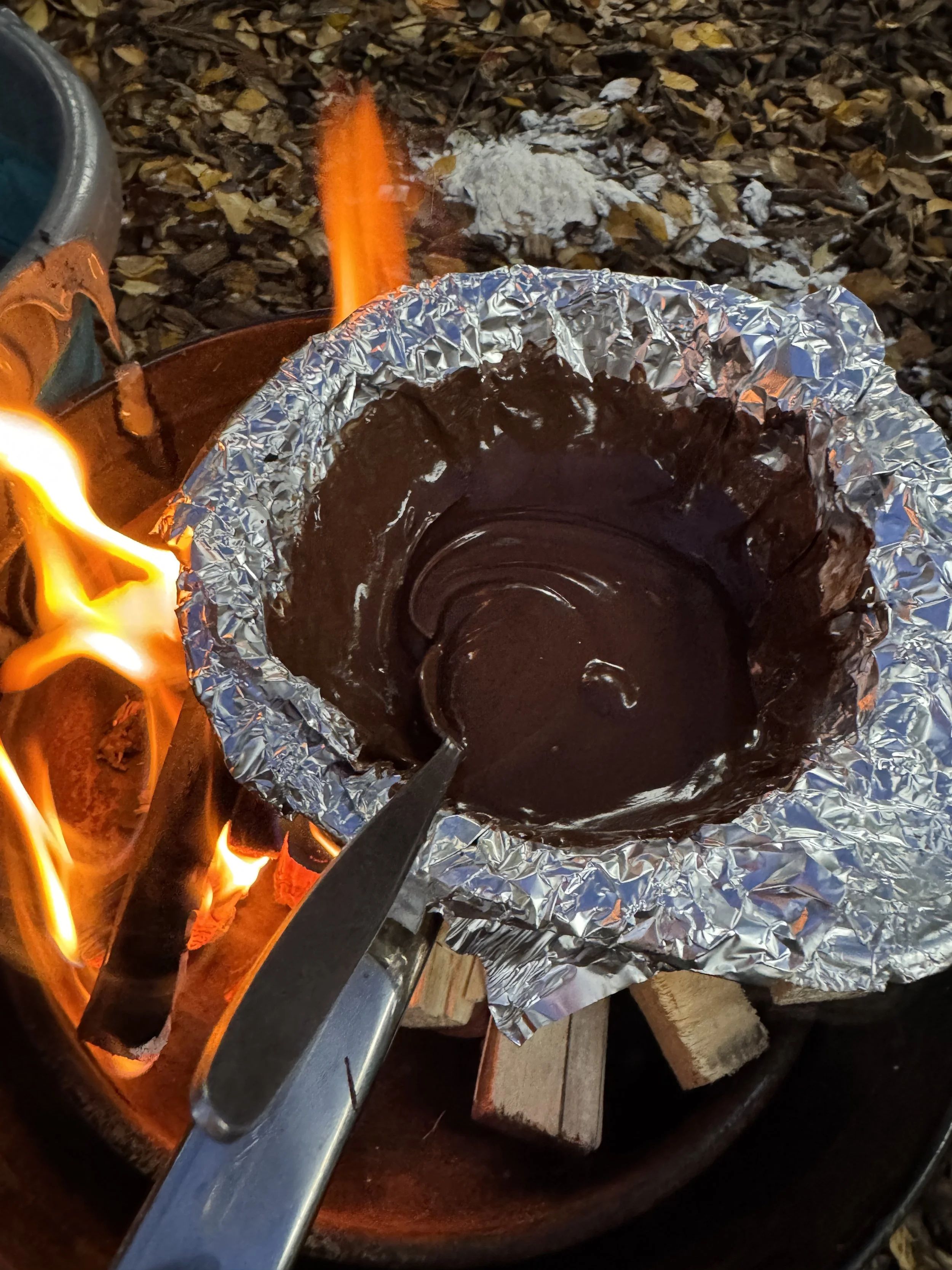 chocolate melted on the fire.JPG