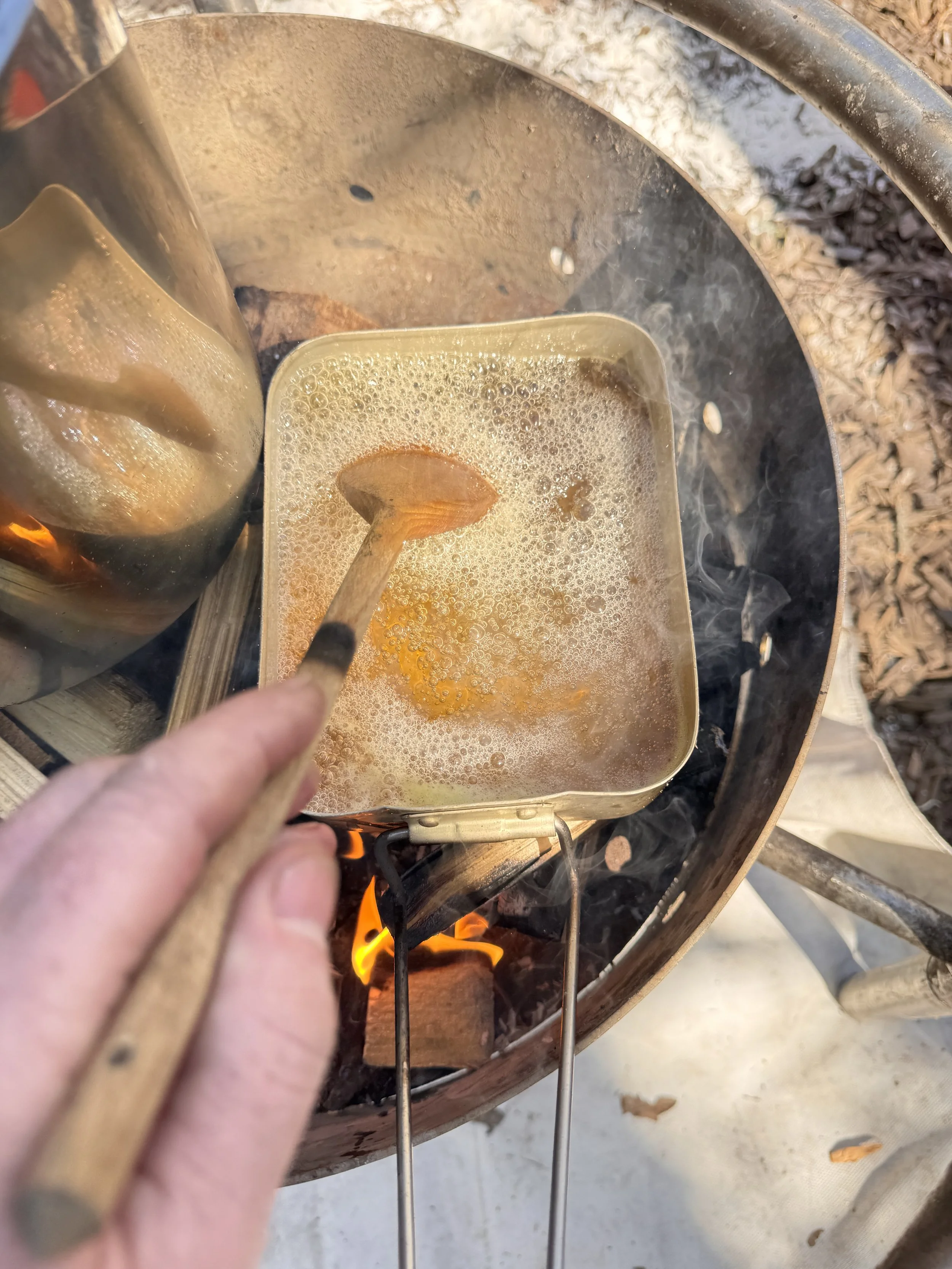 dandelion coridal cooking with sugar.JPG