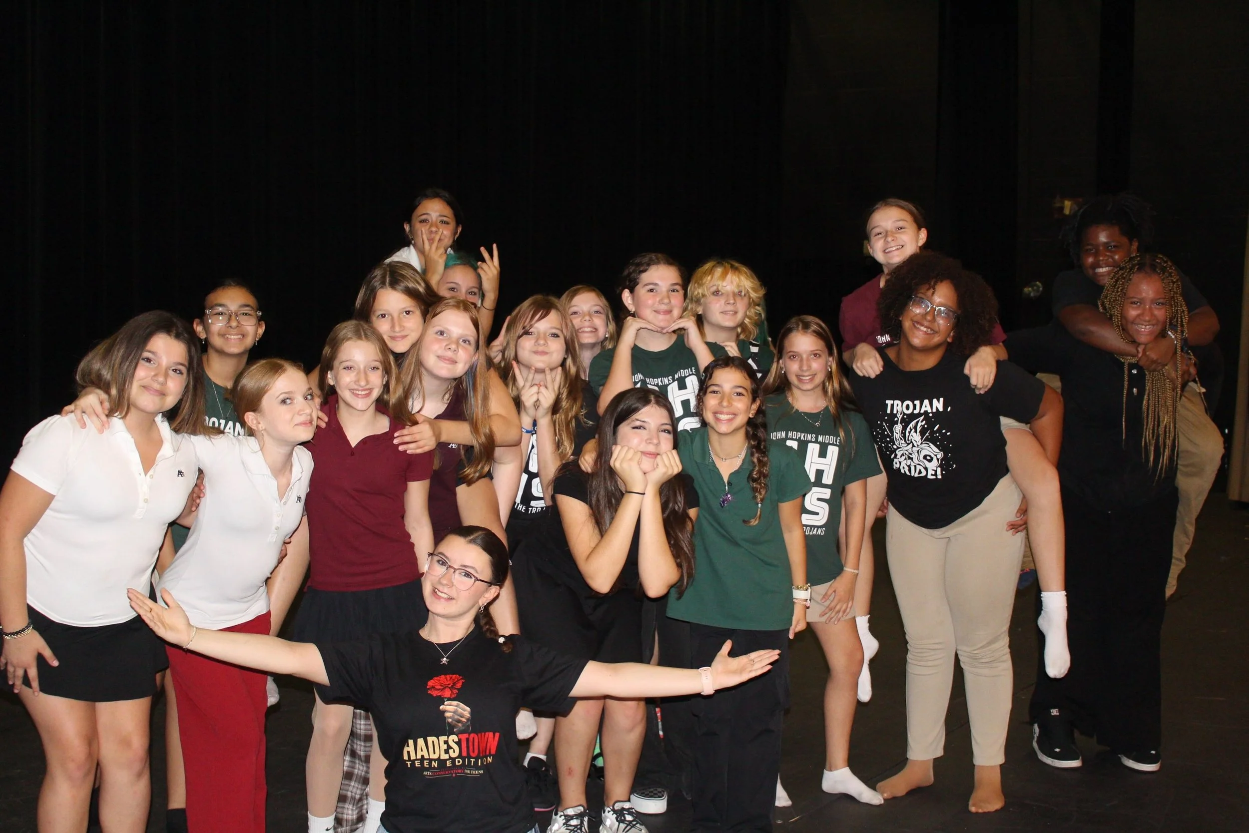 @jocelyn.ivey.5678 brought Hadestown to the classroom today! 

Our YCA Tampa senior and Hadestown choreographer led an awesome masterclass for the theater students at John Hopkins Middle School, followed by a Q&amp;A. The students brought so much ene