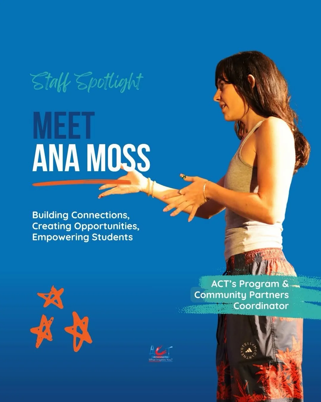 Behind every opened door is someone helping build the bridge. 🌉

Meet Ana Moss, ACT&rsquo;s Program &amp; Community Partners Coordinator! 

Since joining ACT in 2023, Ana has helped turn community connections into meaningful opportunities for our st