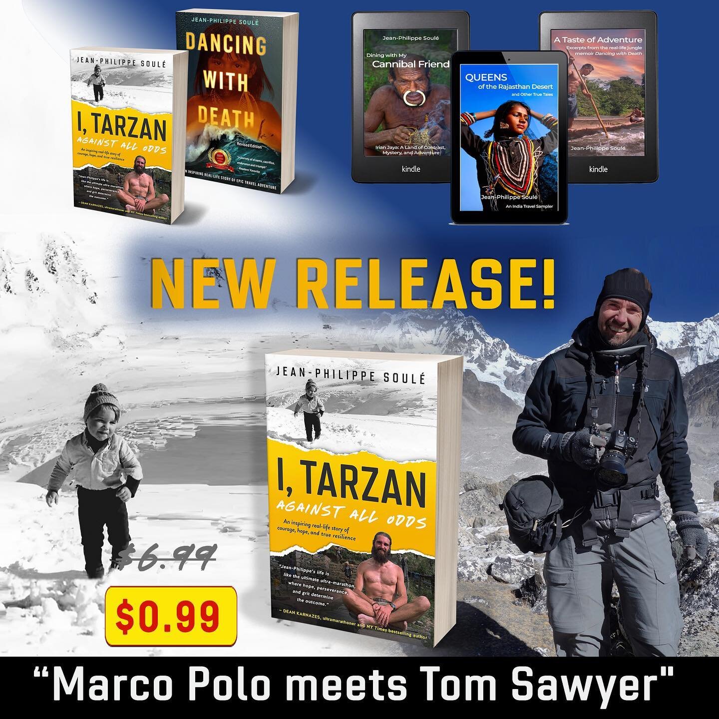 NEW RELEASE!

I, Tarzan is now published as an eBook (and paperback). 
To celebrate this new publication, I&rsquo;m launching it at 99 cents, but only for a few days. 

Raving reviews are already flowing: 

&ldquo;I, Tarzan, simply put, is the