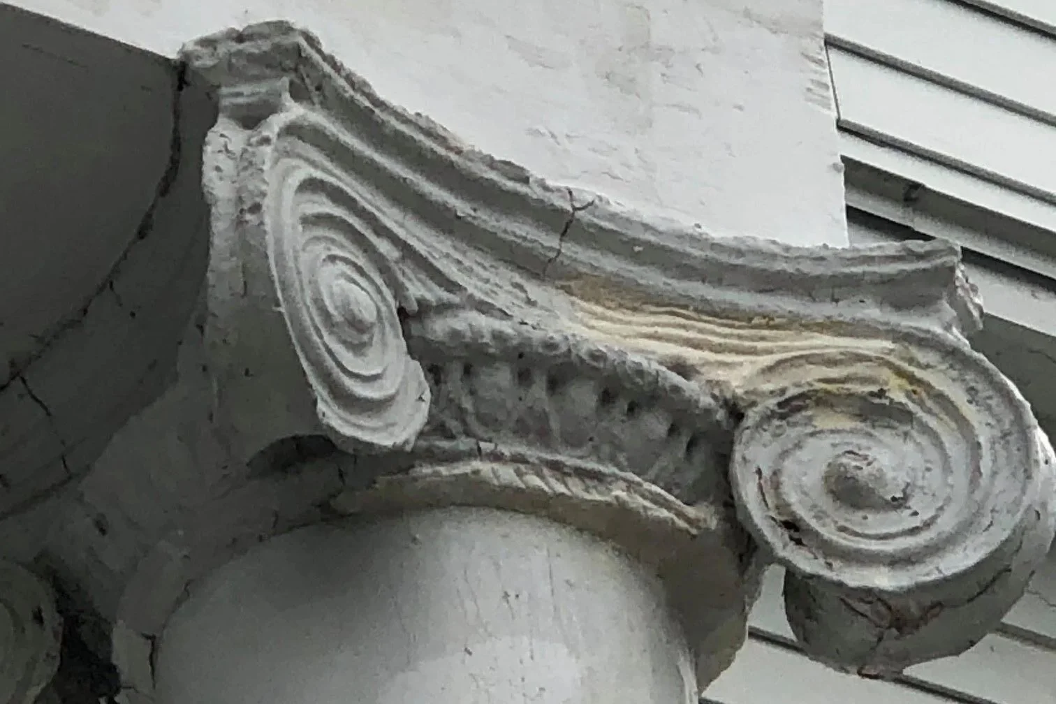 Historic Ionic column capital restoration Hampton Historical Society NH