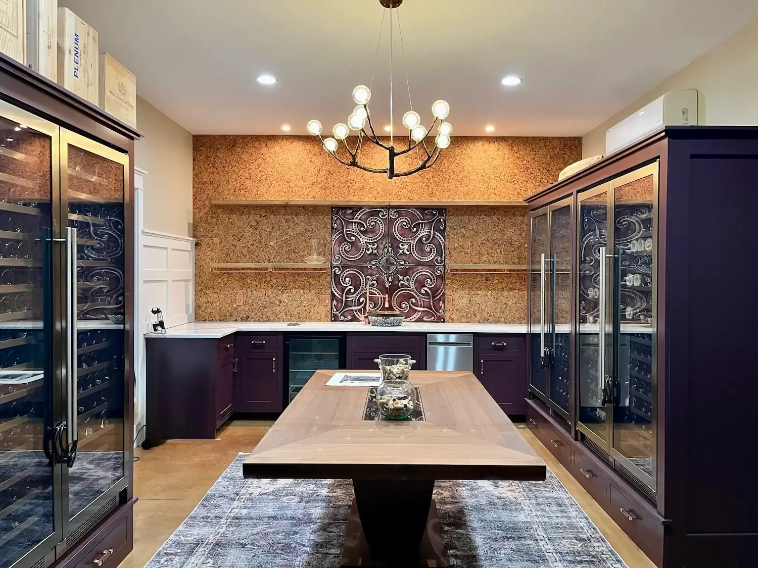 Custom wine room remodeling and carpentry North Shore MA