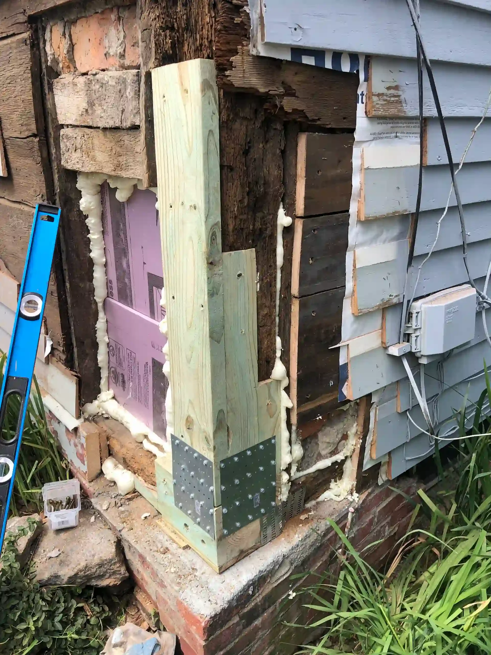 Exterior siding removal and restoration in progress North Shore MA