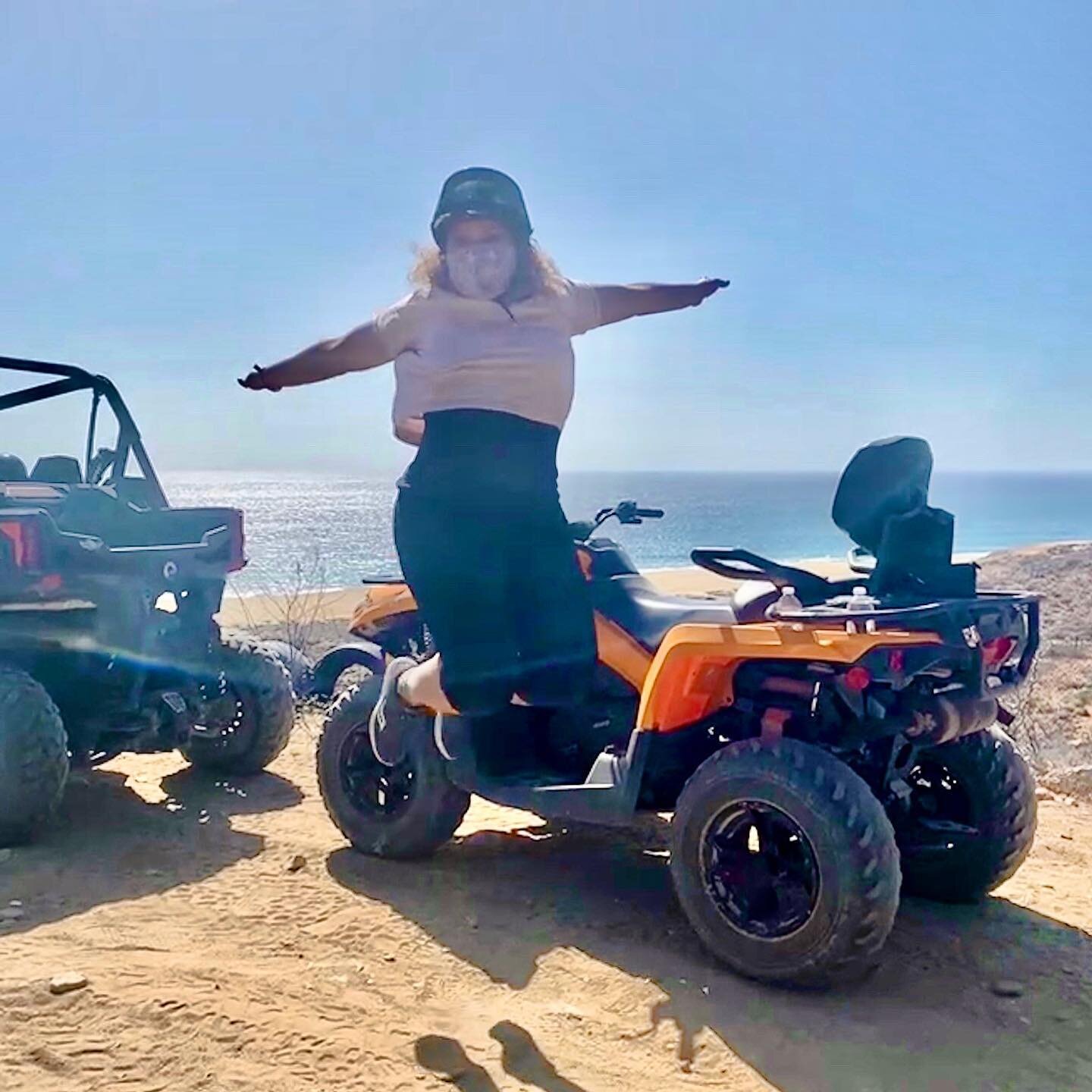 Last week I went ATV&rsquo;ing in Cabo, ☀️ and got to ride miles on UNSPOILED UNTOUCHED beach with the Pacific Ocean as my left lane 🛵.......it was thrilling, calming, and I found out I&rsquo;m an excellent off road driver 😉 It&rsquo;s an experienc