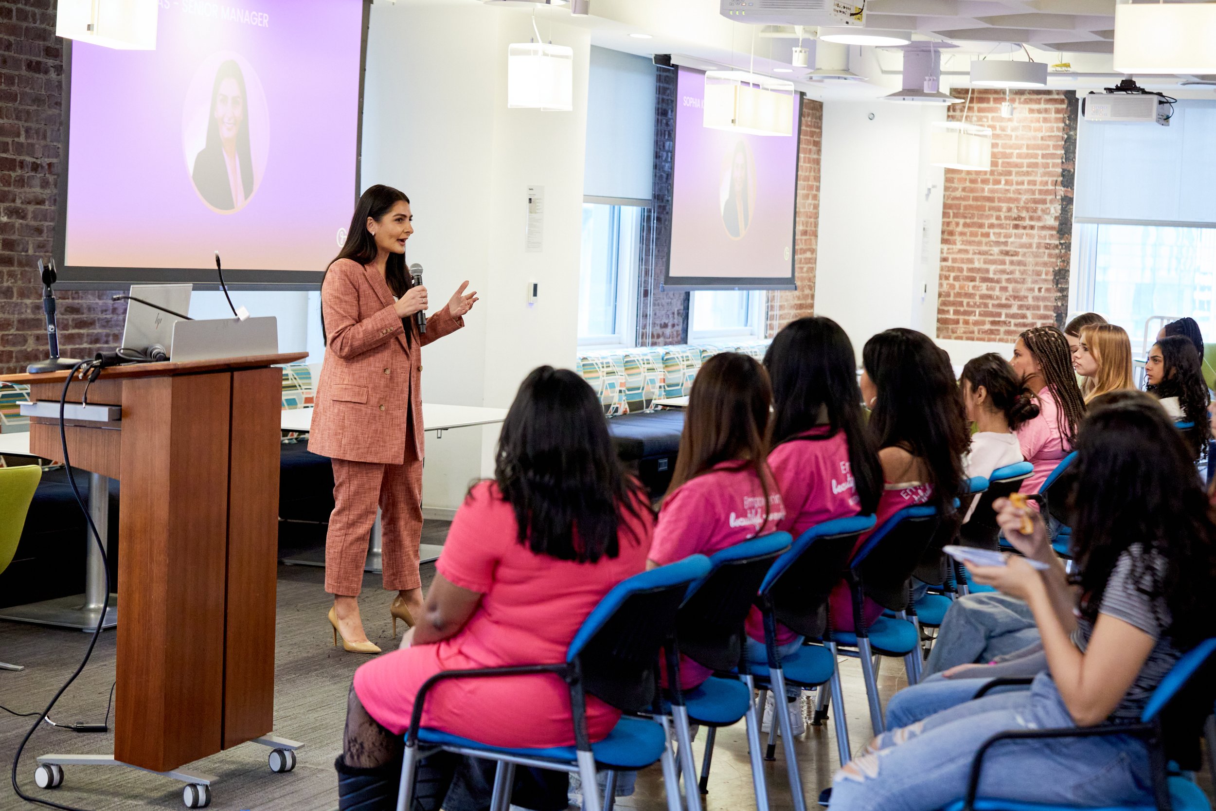 PB Speaker Sophia Kadas Talking to Volunteers.jpg