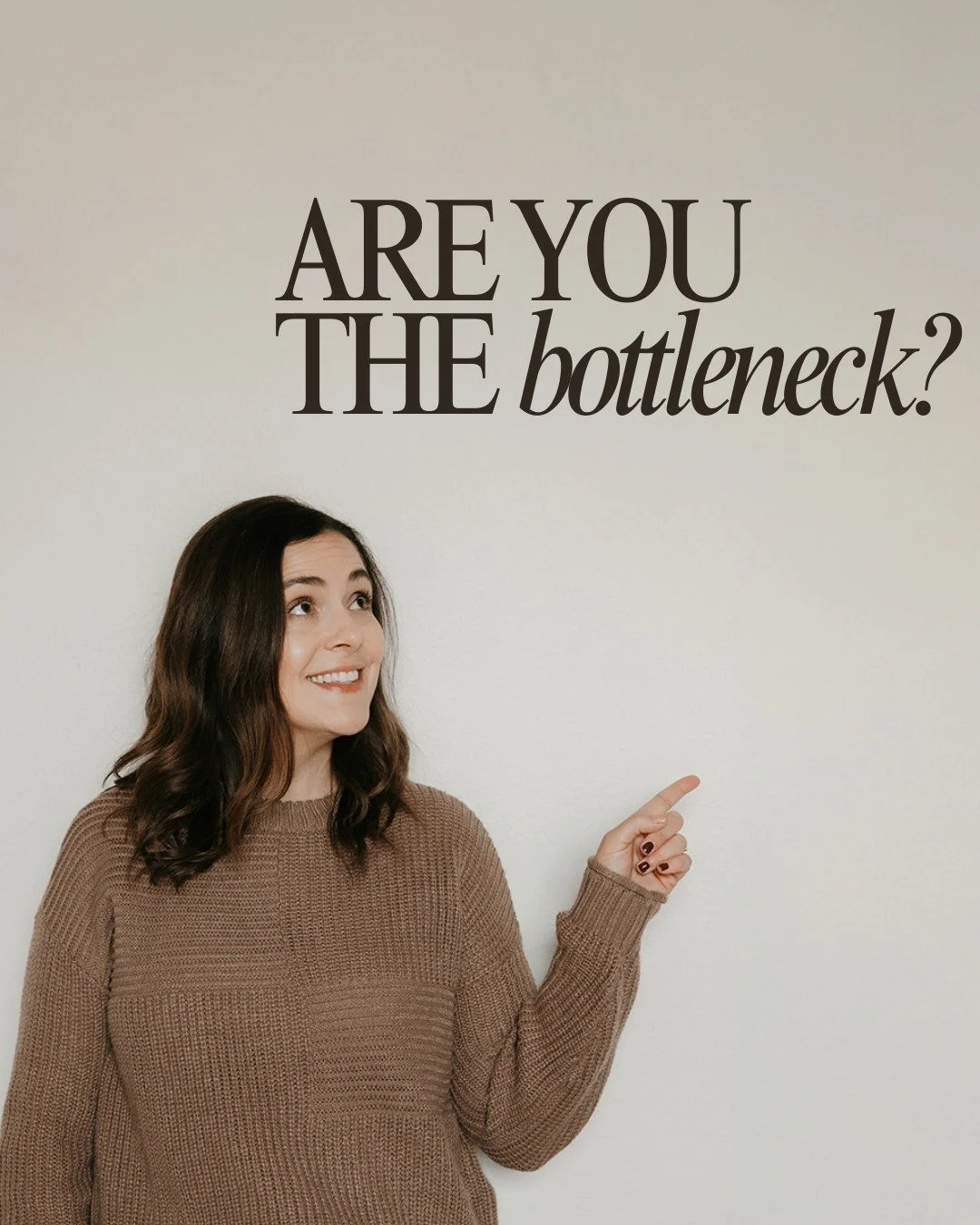 Are you the bottleneck?

Everything runs through you:
Every question. Every approval. Every decision.
And it&rsquo;s slowing everything down.

Here&rsquo;s how to know if you&rsquo;ve become the bottleneck in your business:
&bull; Your team waits on 