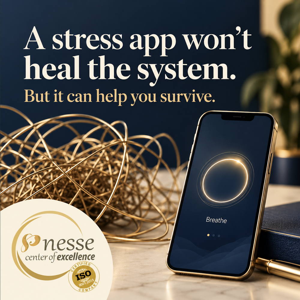 NESSE graphic: A stress app won’t heal the system. But it can help you survive