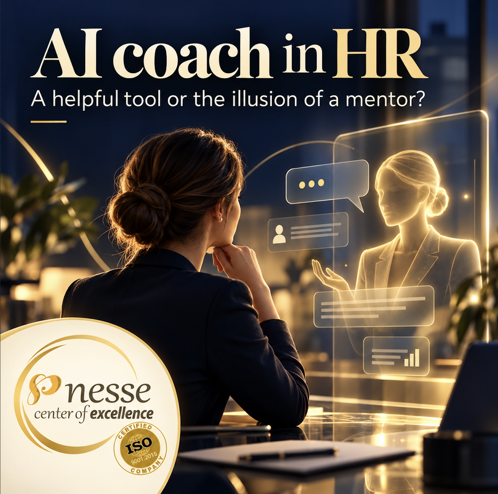 NESSE graphic: AI coach in HR: a helpful tool or the illusion of a mentor?