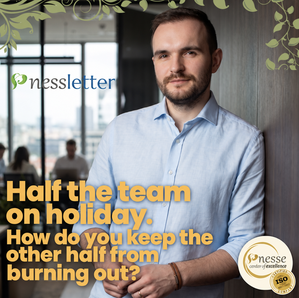 NESSE graphic: Half the team on holiday. How not to burn out the other half
