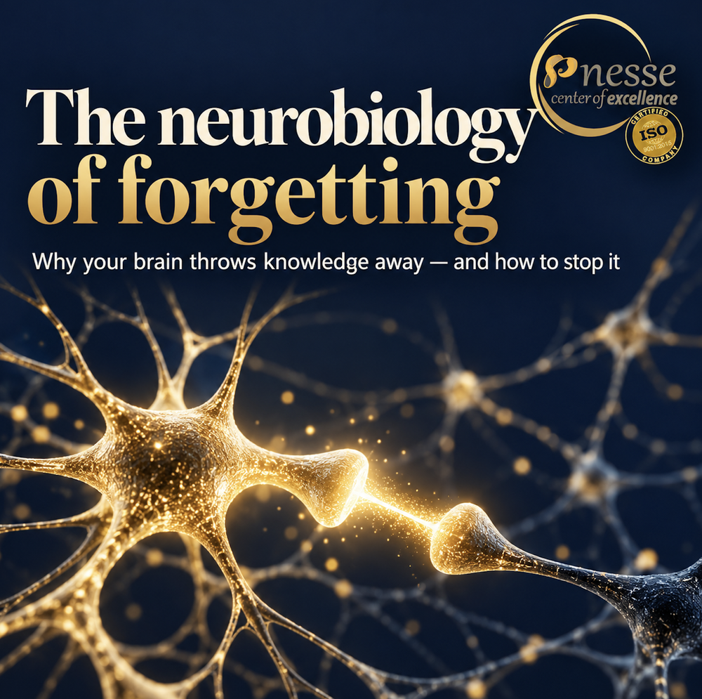 NESSE graphic: The neurobiology of forgetting. Why your brain throws knowledge away – and how to stop it