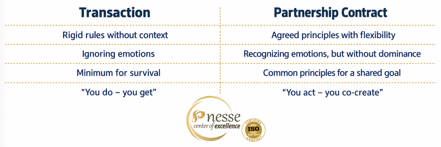 Transaction vs partnership contract