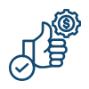 Icon of a thumbs-up with a coin – why it is worth it